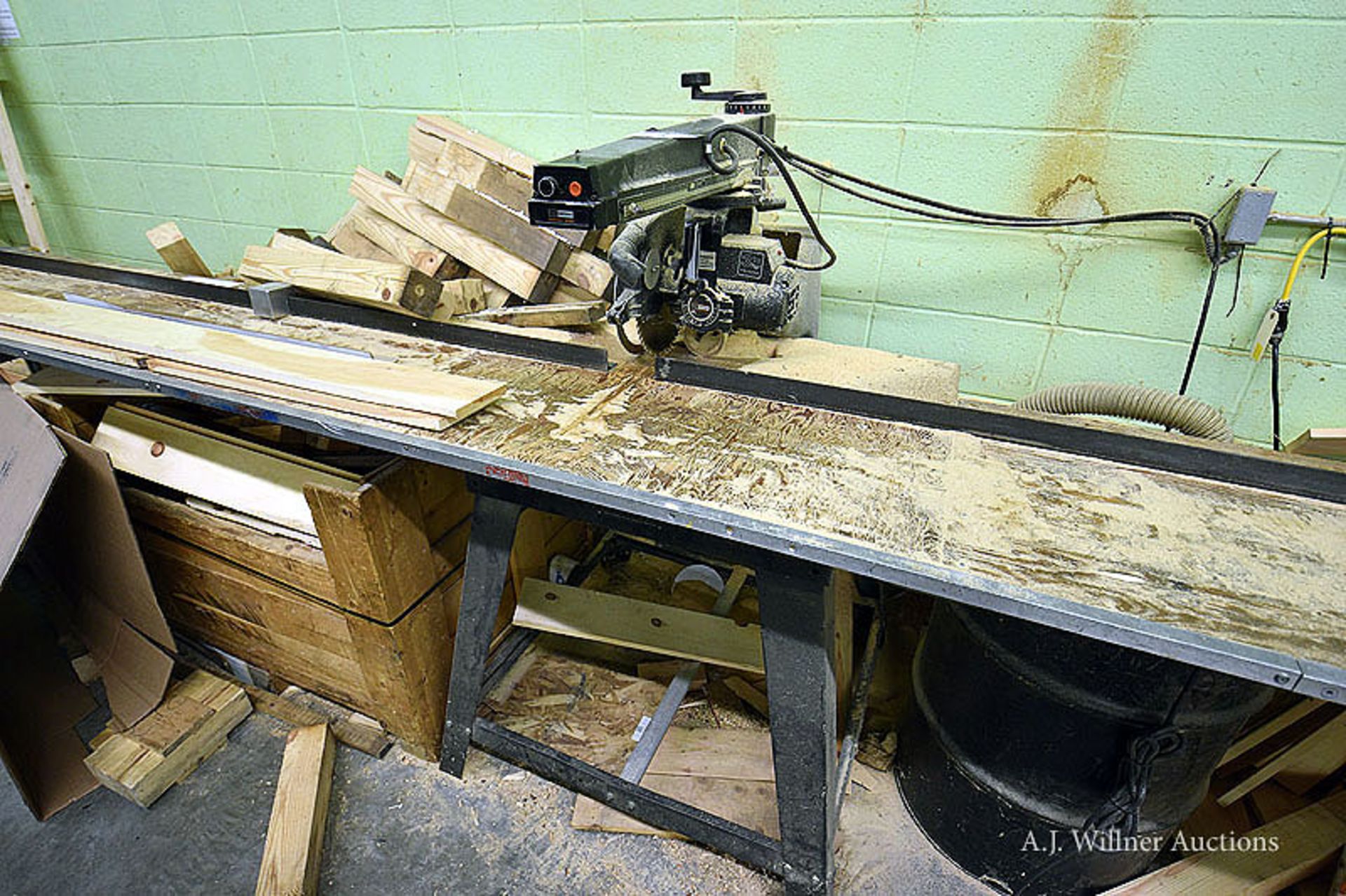 Craftsman model 900-23181, 12” radial arm saw, 3 ½” H.P. w/ wood top metal table