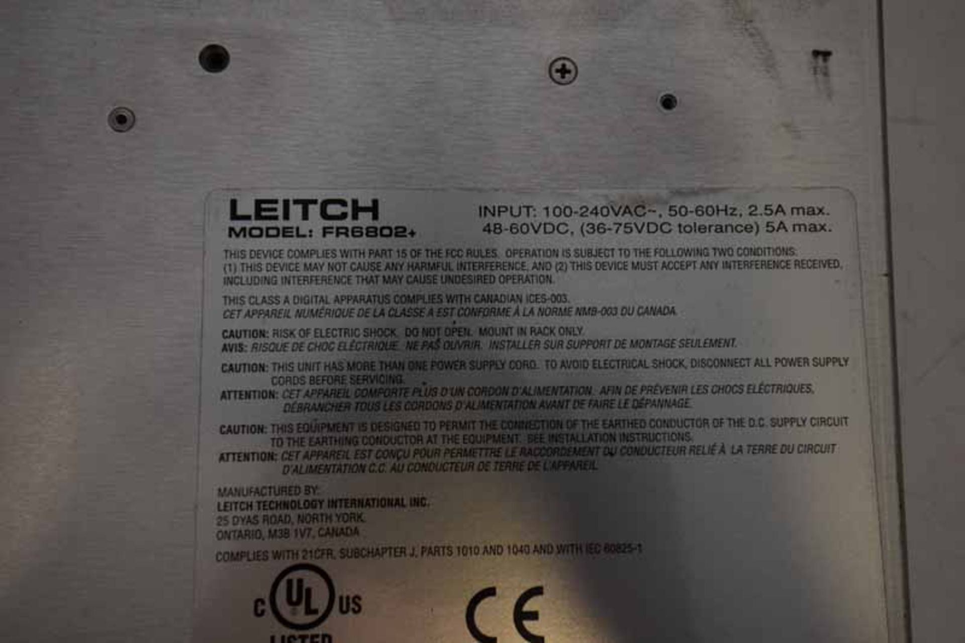 1 - Leitch 6800 Plus - Image 3 of 3