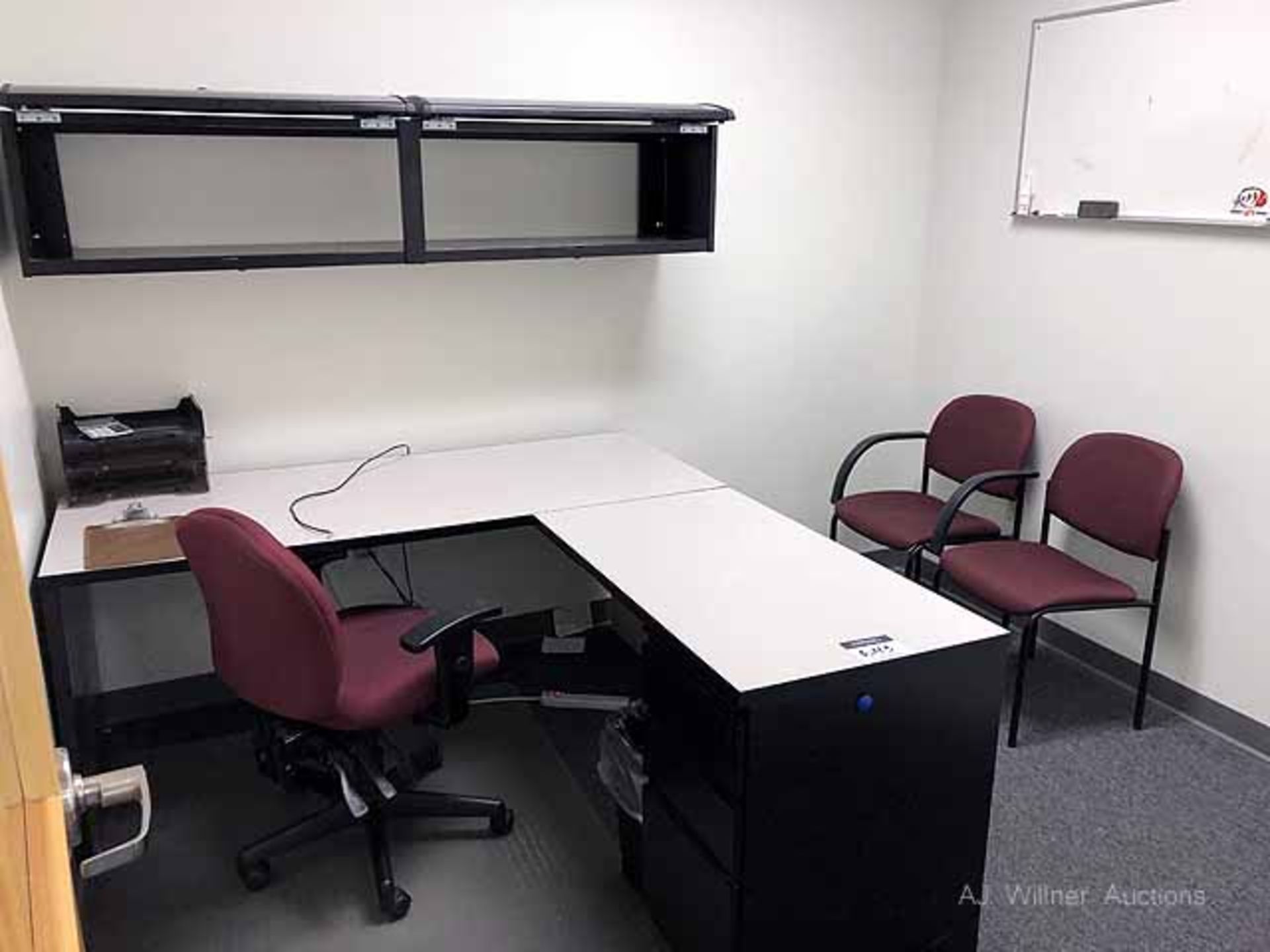 Kimble work station w/ 1 office chair and 2 reception chairs