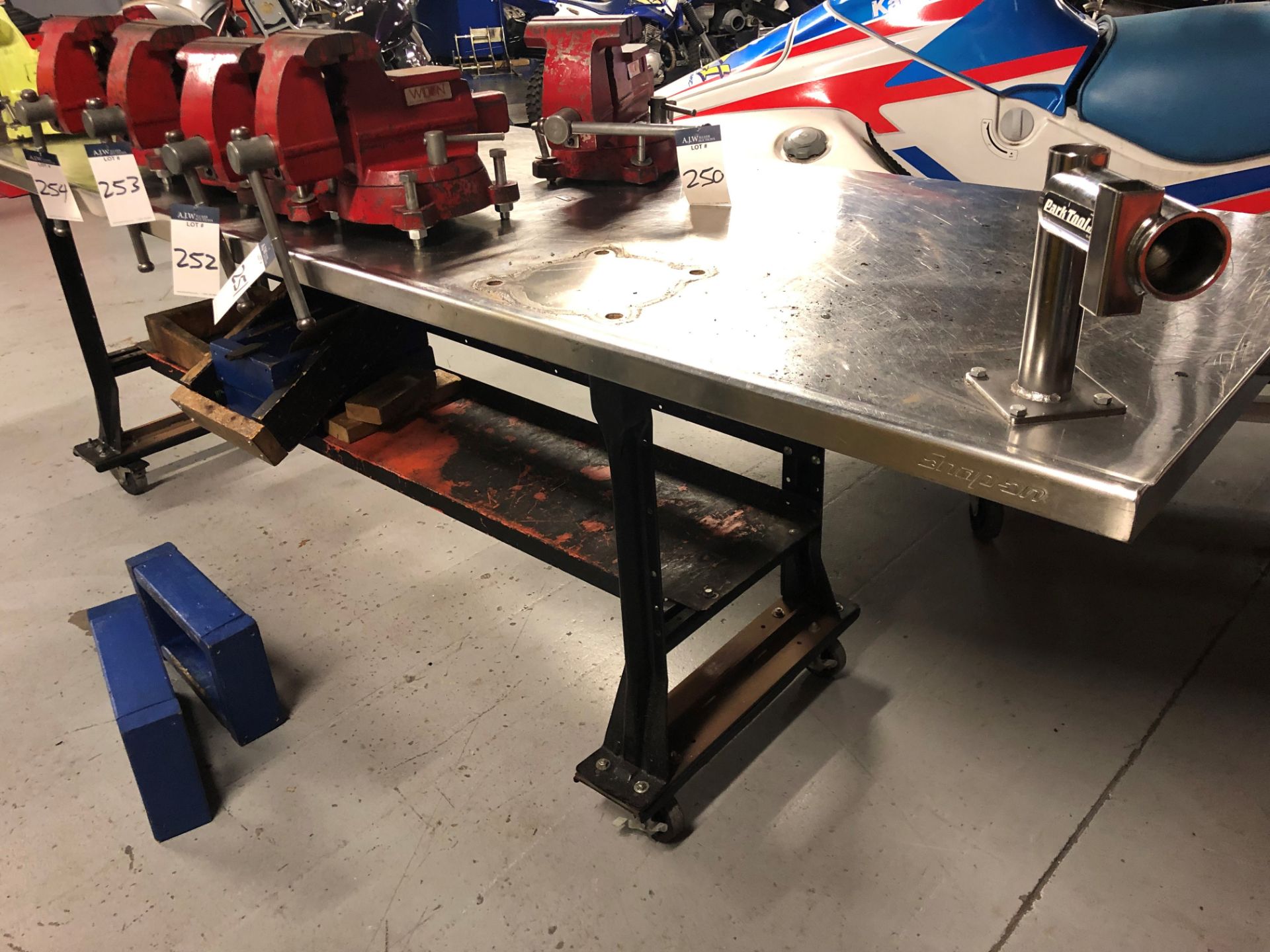 Snap-On Stainless Steel Work Bench on Casters w/ ProTools Mount