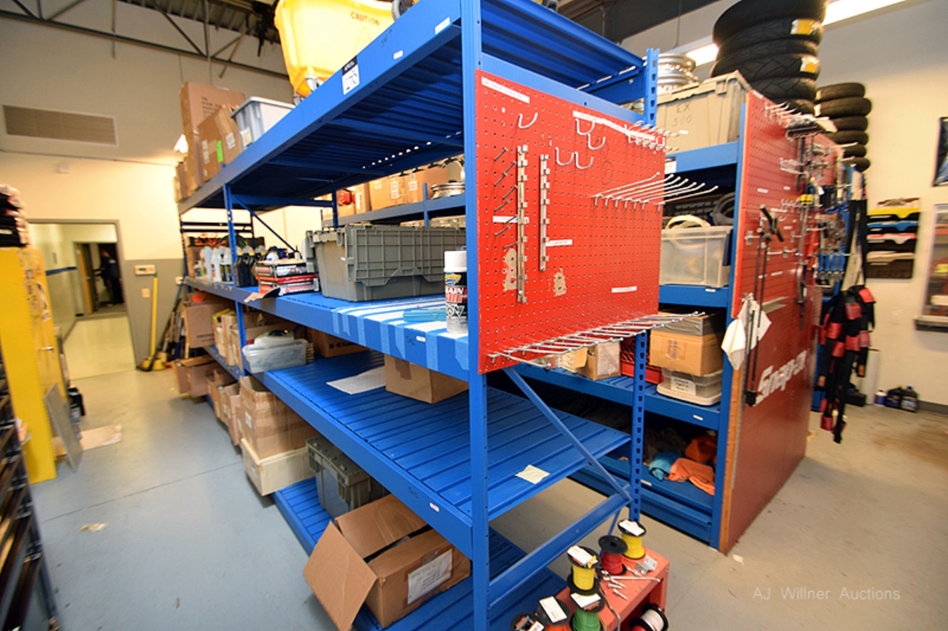 Sections of Equipto Bulk Storage Racking w/ Snap On peg board