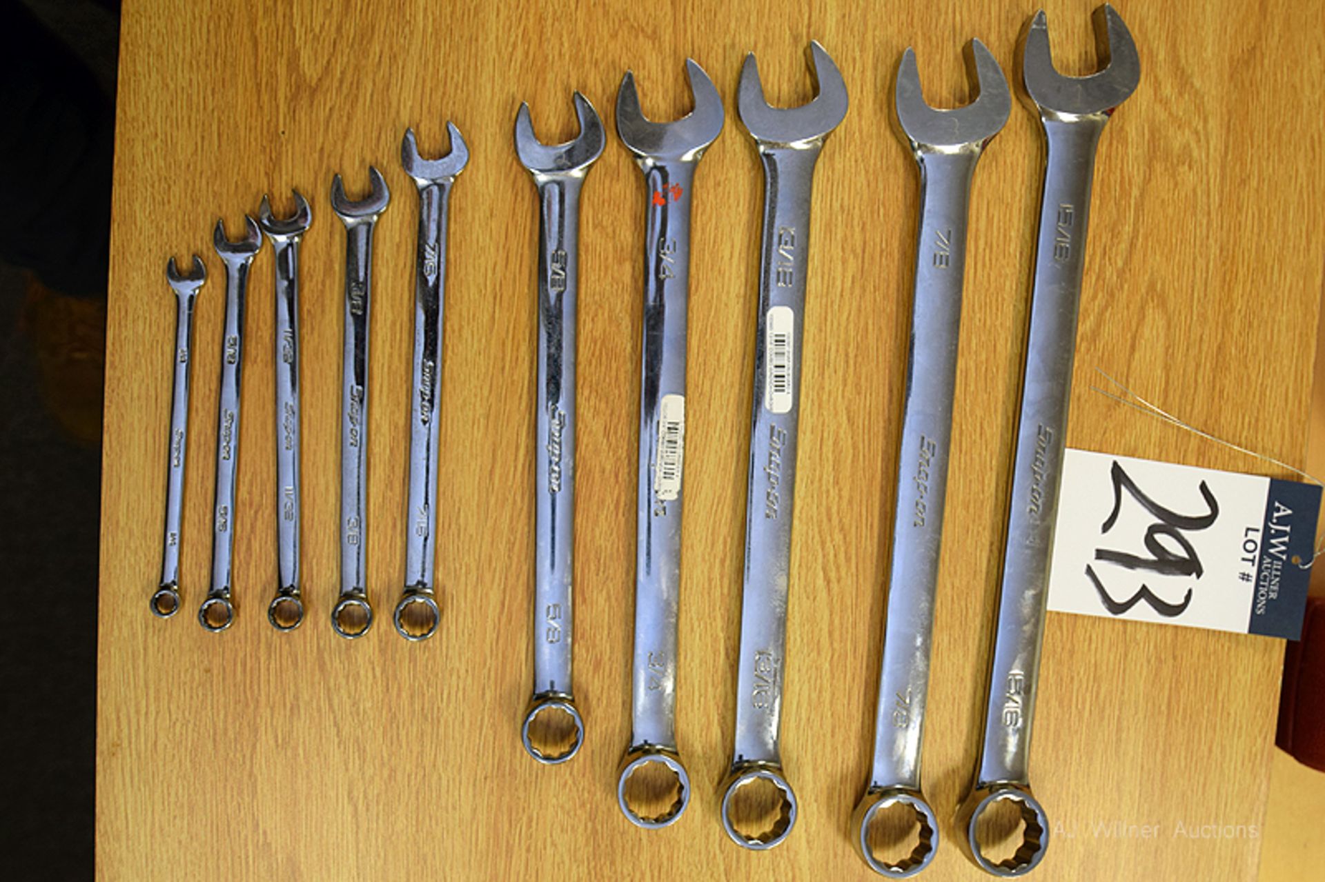 Snap-On 10pc wrench set 1/4 5/16 11/32 3/8 7/16 5/8 3/4 13/16 7/8 15/16