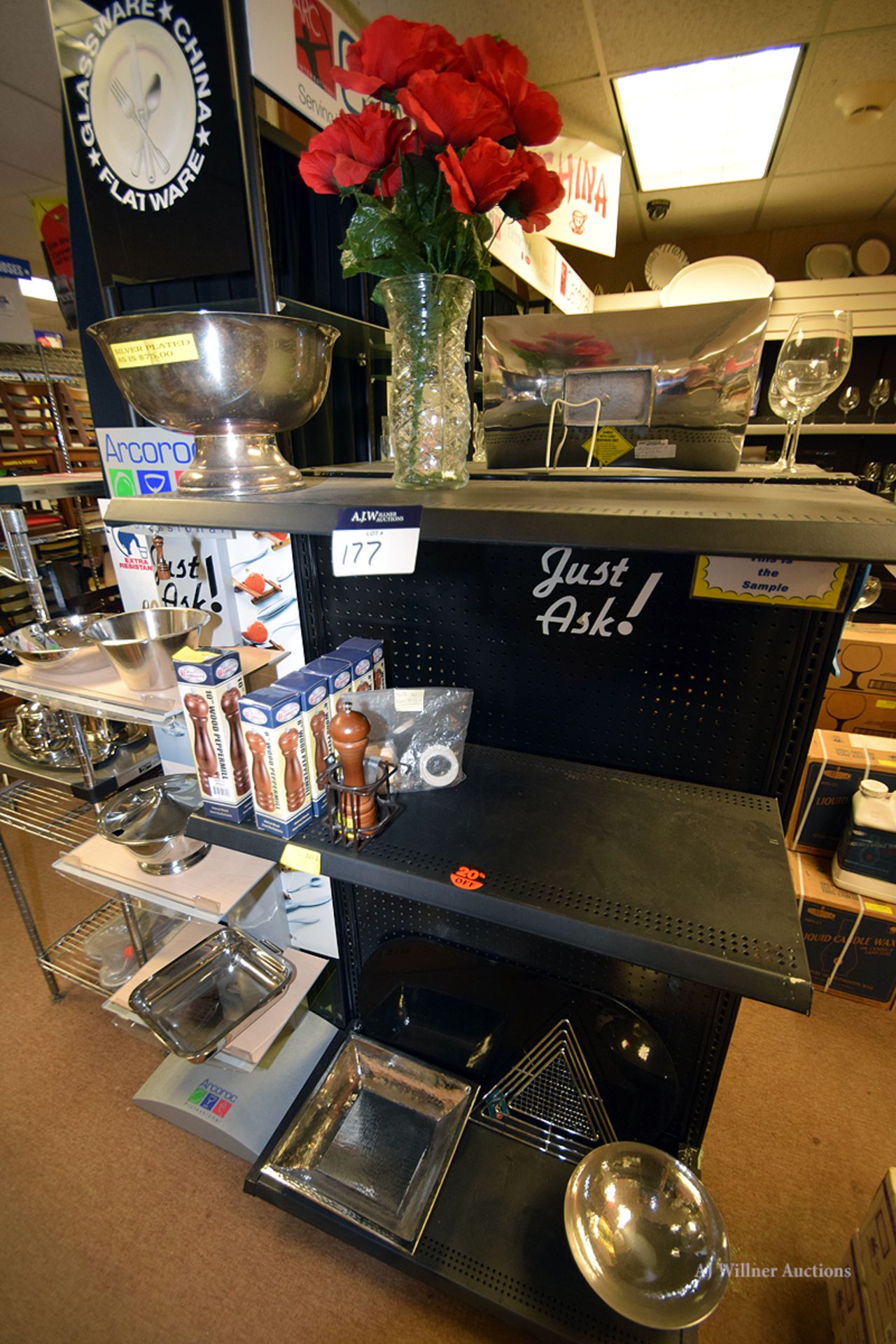 105 Cases of assorted Dishware and Glassware in Corner Section Of Store