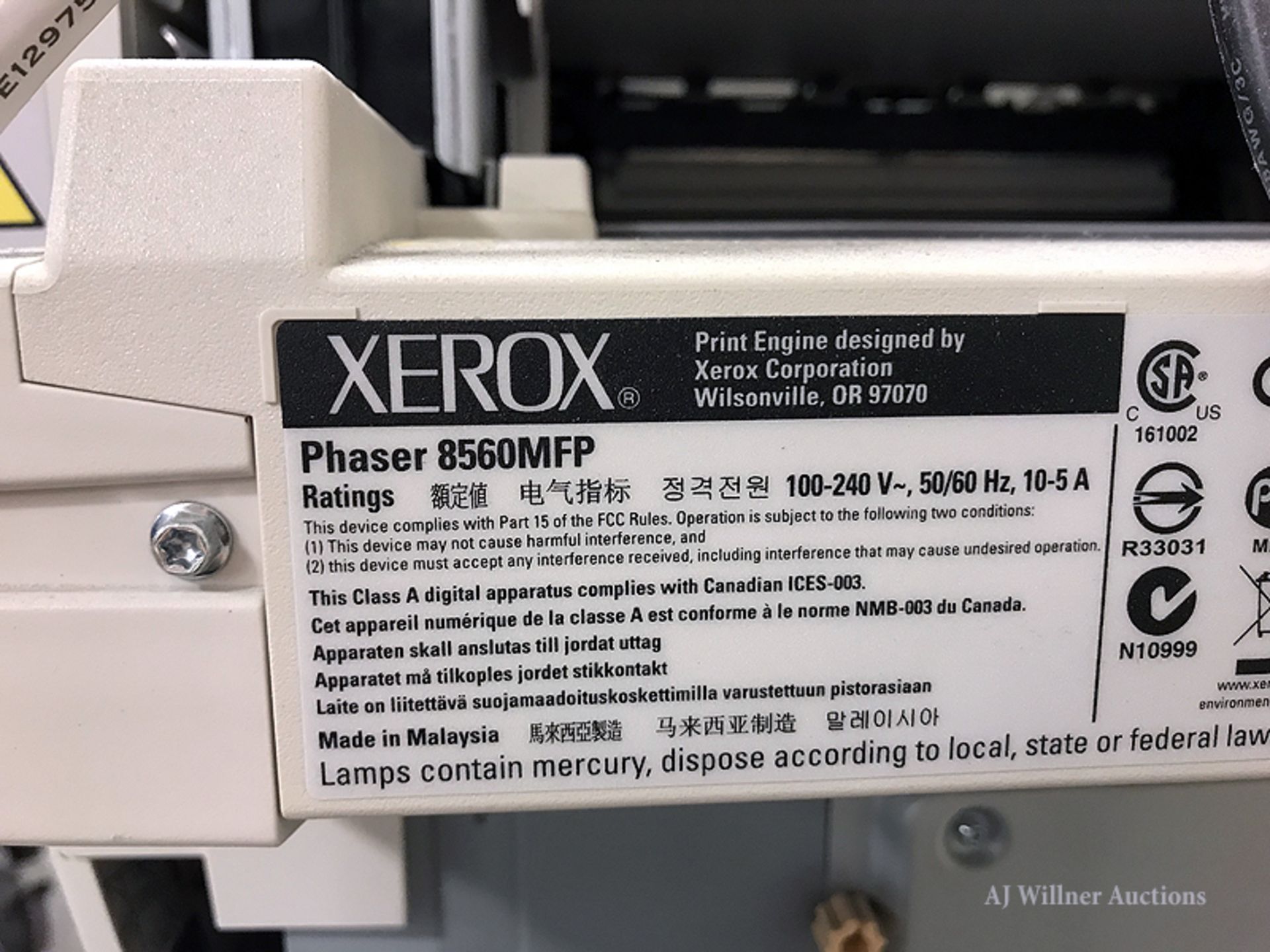 Xerox Phaser 8560 MFP Copier w/ Model 525 Sheet Feeder - Image 3 of 5