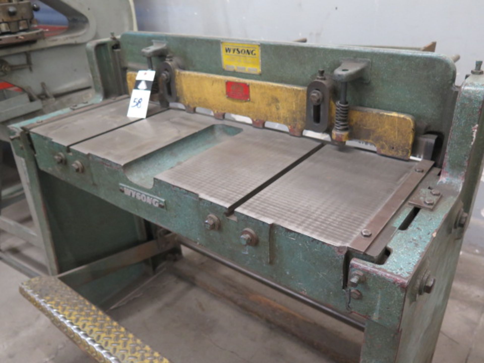 Wysong mdl. 1636 16GA x 36” Kick Shear s/n F03-1381 w/ Manual Back Gauge - Image 2 of 4