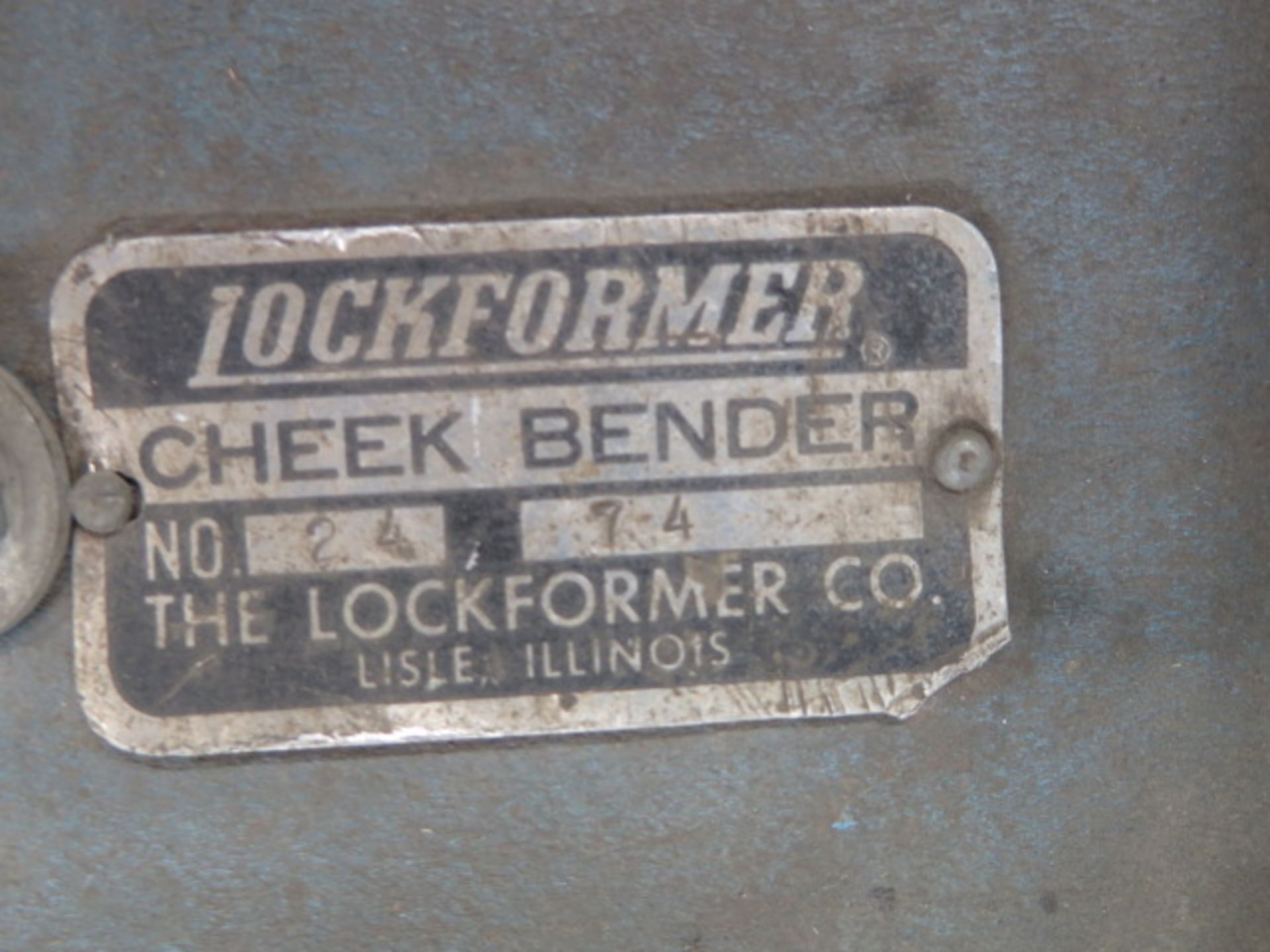 Lockformer No. 24 24” Cheek Bender s/n 74 - Image 3 of 3