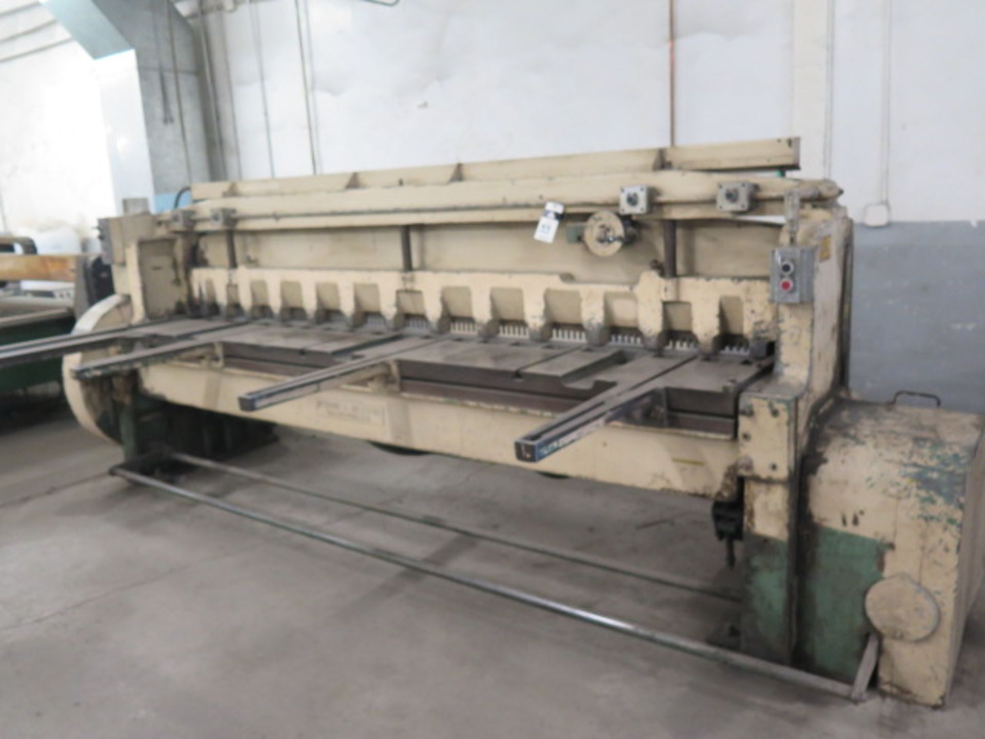 Wysong 10GA x 10’ Power Shear w/ Dial Back Gage, 80” Squaring Arm 25” Front Material Supports - Image 3 of 6