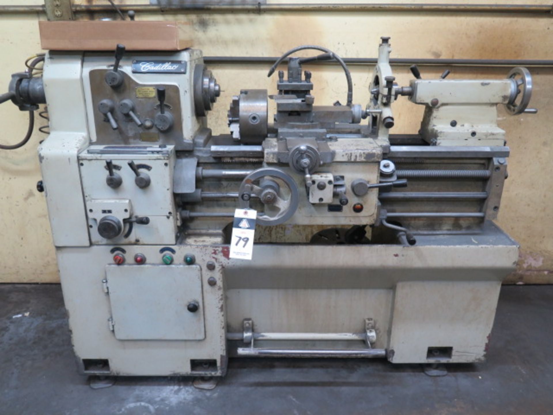 Cadillac mdl. 1422 14” x 22” Geared Head Gap Bed Lathe s/n 510665 w/ 83-1800 RPM, Inch Threading,