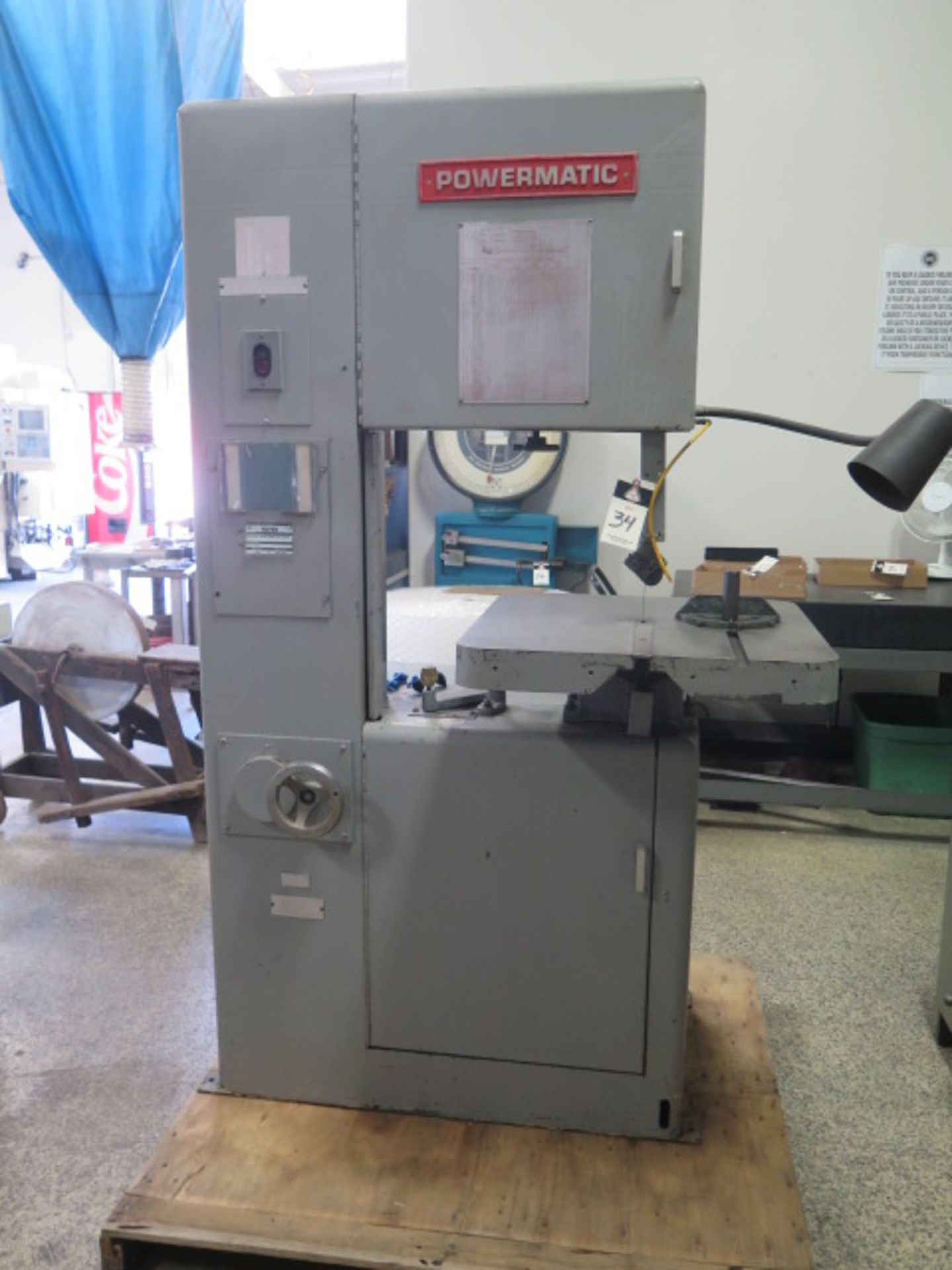 Powermatic mdl. 87 20” Vertical Band Saw s/n 487301 w/ 24” x 24” Miter Table
