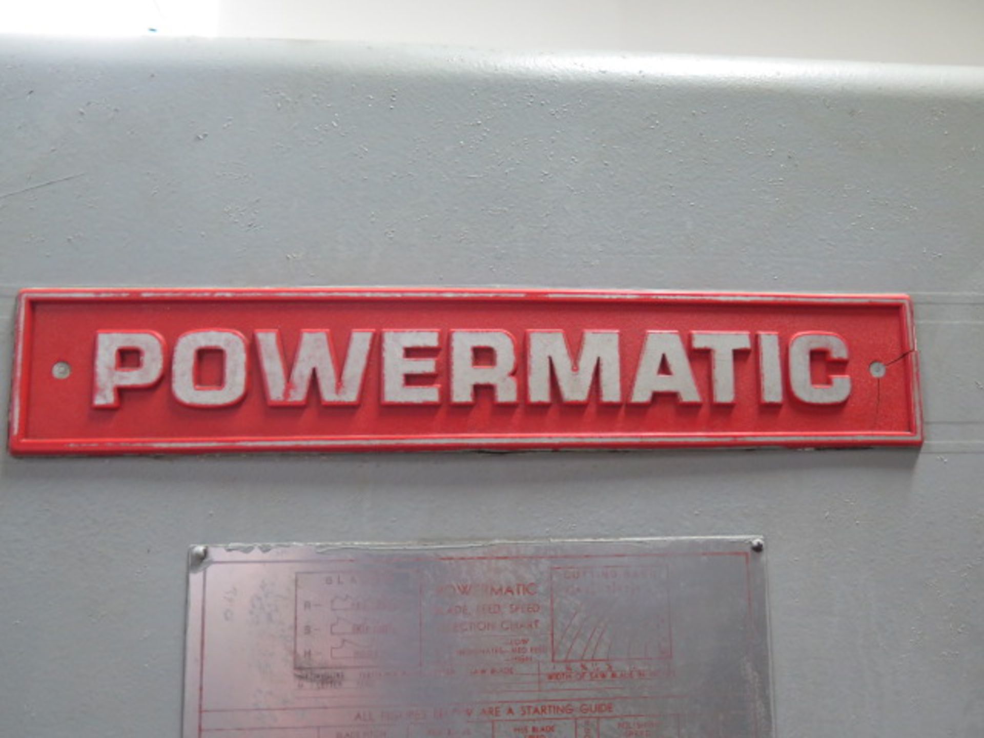 Powermatic mdl. 87 20” Vertical Band Saw s/n 487301 w/ 24” x 24” Miter Table - Image 4 of 8