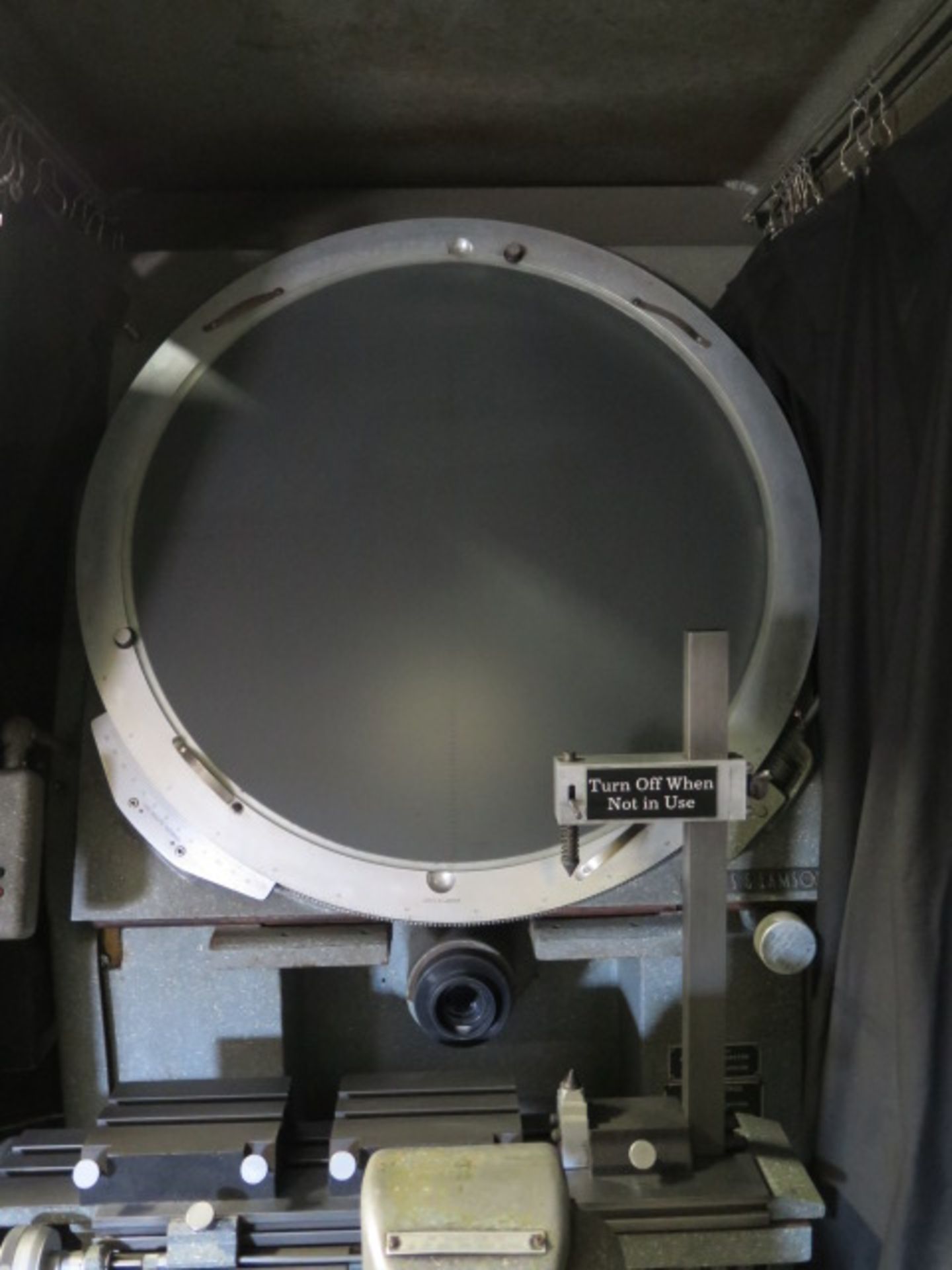 Jones & Lamson FC-30 30” Floor Model Optical Comparator w/ 10X, 20X, 31.25X, 50X, 62.6X, 100X - Image 3 of 11