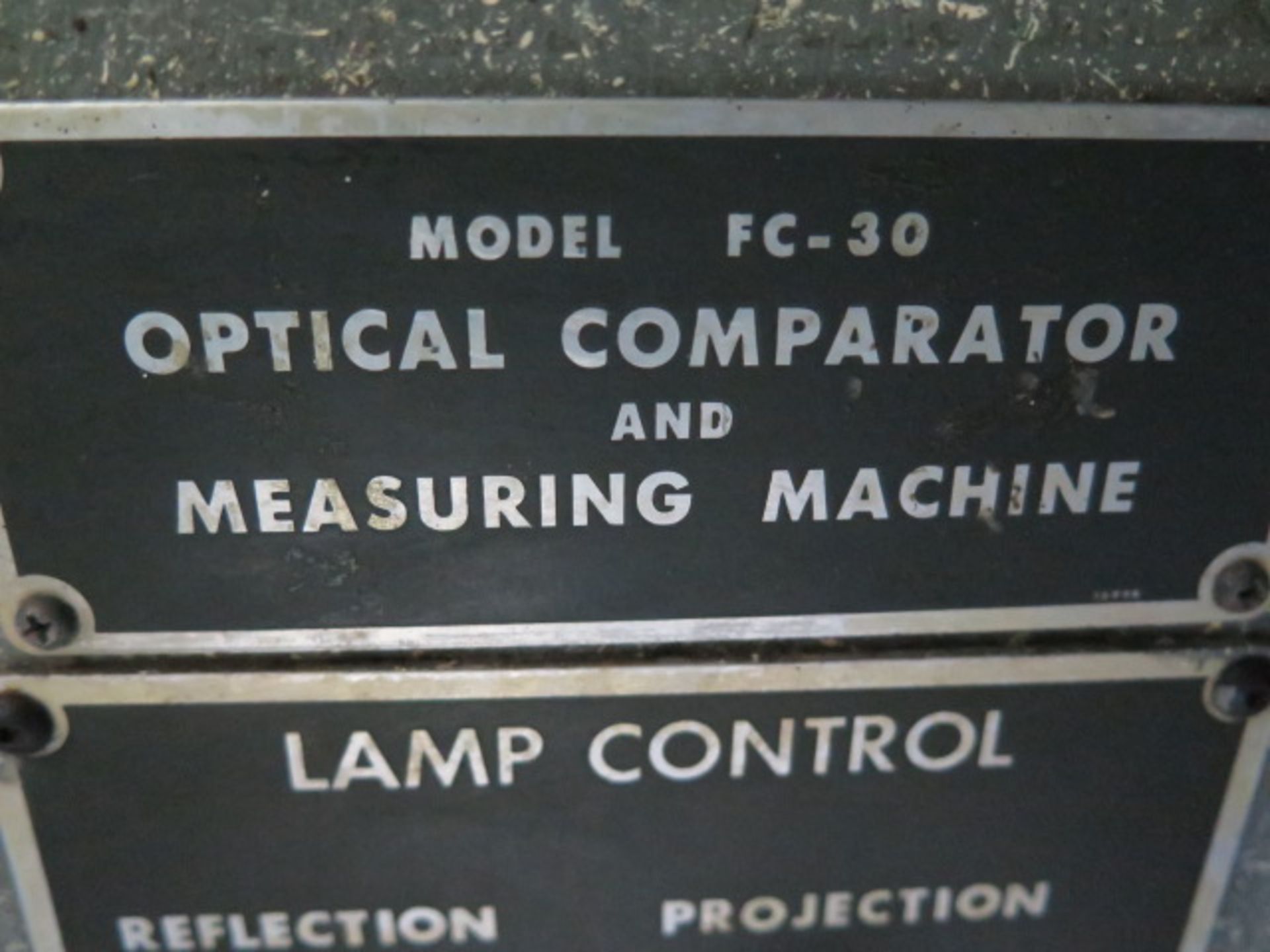 Jones & Lamson FC-30 30” Floor Model Optical Comparator w/ 10X, 20X, 31.25X, 50X, 62.6X, 100X - Image 6 of 11