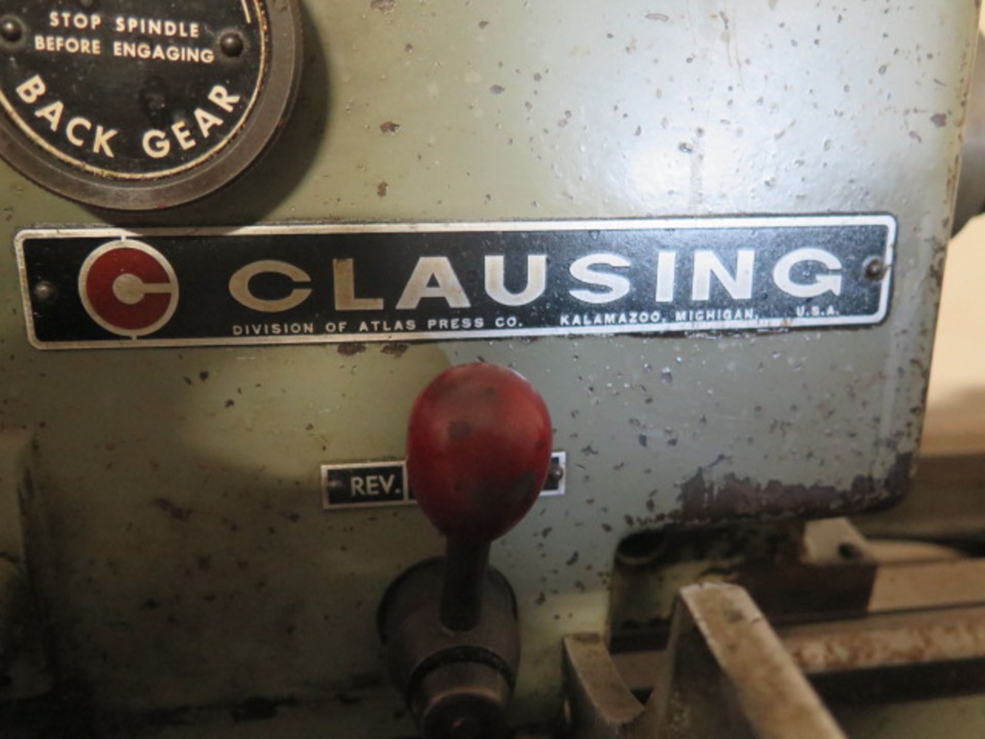 Clausing mdl. 5913 12” x 38” Lathe s/n 501040 w/ 52-2000 RPM, Inch Threading, Tailstock, 5C Collet - Image 4 of 10