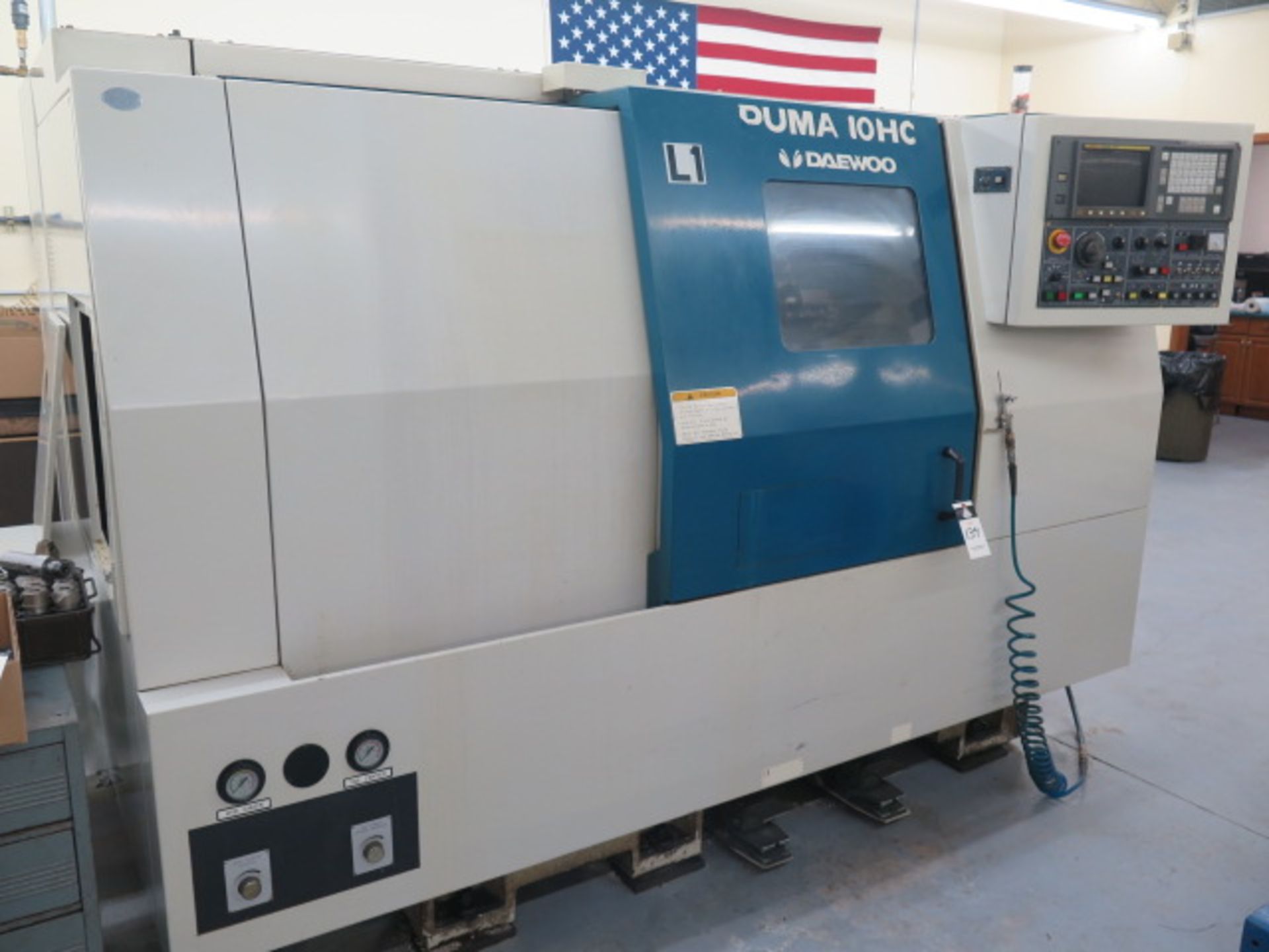 1996 Daewoo PUMA10HC CNC Turning Center s/n PH100607 w/ Fanuc Series 0-T Controls, Tool Presetter, - Image 2 of 10