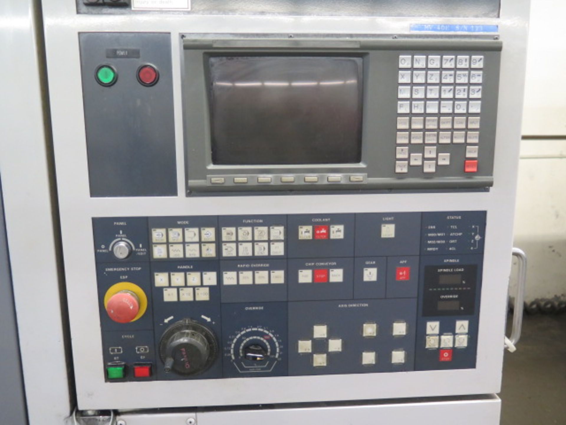 Mori Seiki MV-40E CNC Vertical Machining Center s/n 123 w/ Fanuc Controls, 20-Station Side Mounted - Image 8 of 10