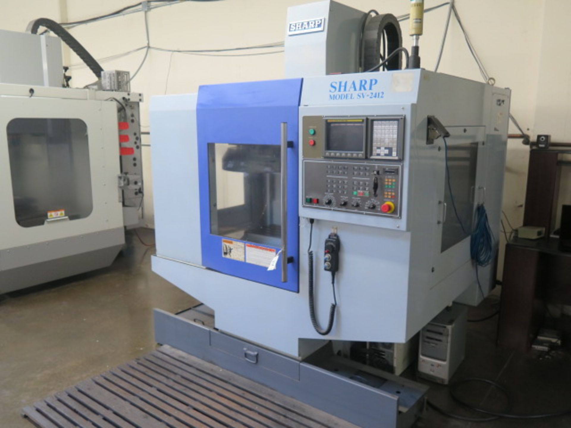 2005 Sharp SV-2412 CNC Vertical Machining Center s/n 30900338 w/ Fanuc Series 0i Mate-MB Controls, - Image 3 of 12