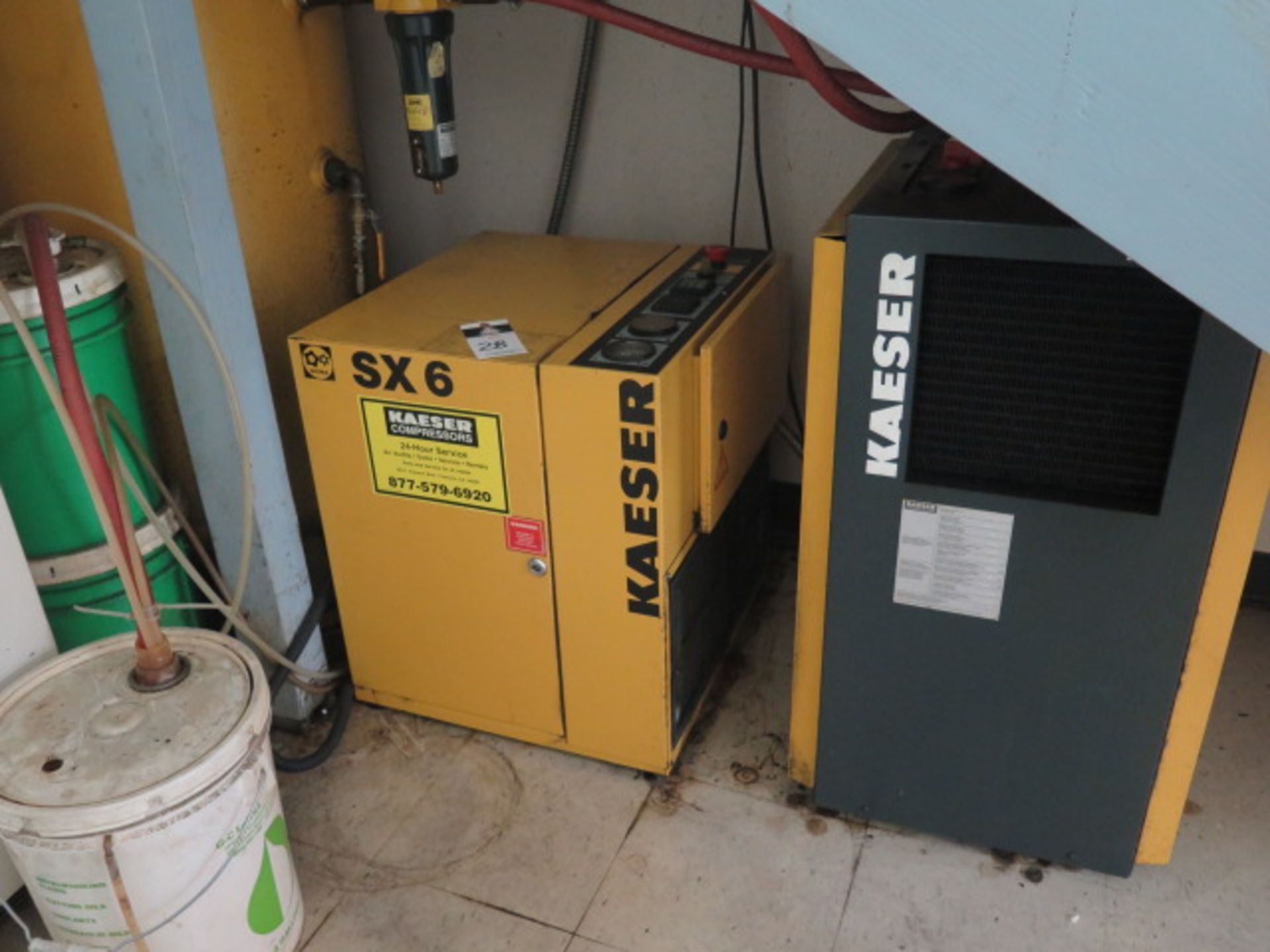 2001 Kaeser SX6 5Hp Rotary Air Compressor s/n 1065 w/ 43,839 Metered Hours, Kaeser TA11 Refrigerated