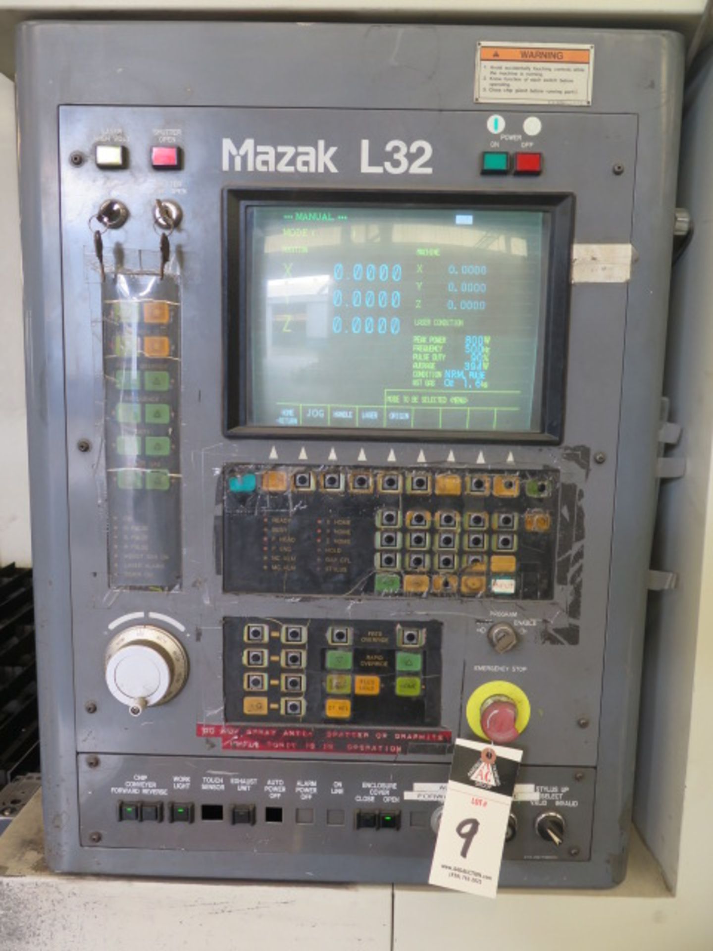 1995 Mazak Super Turbo-X510 Hi-PRO Super Charged 2000 Watt CNC Laser Contour Machine s/n 115576 w/ - Image 7 of 15