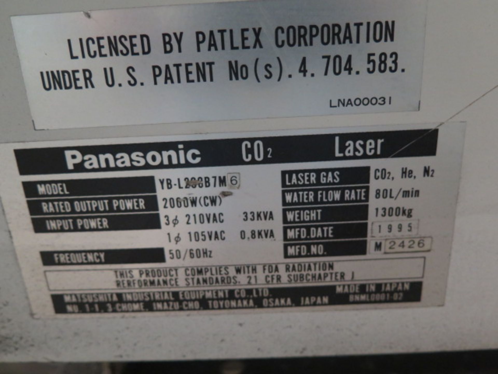 1995 Mazak Super Turbo-X510 Hi-PRO Super Charged 2000 Watt CNC Laser Contour Machine s/n 115576 w/ - Image 11 of 15