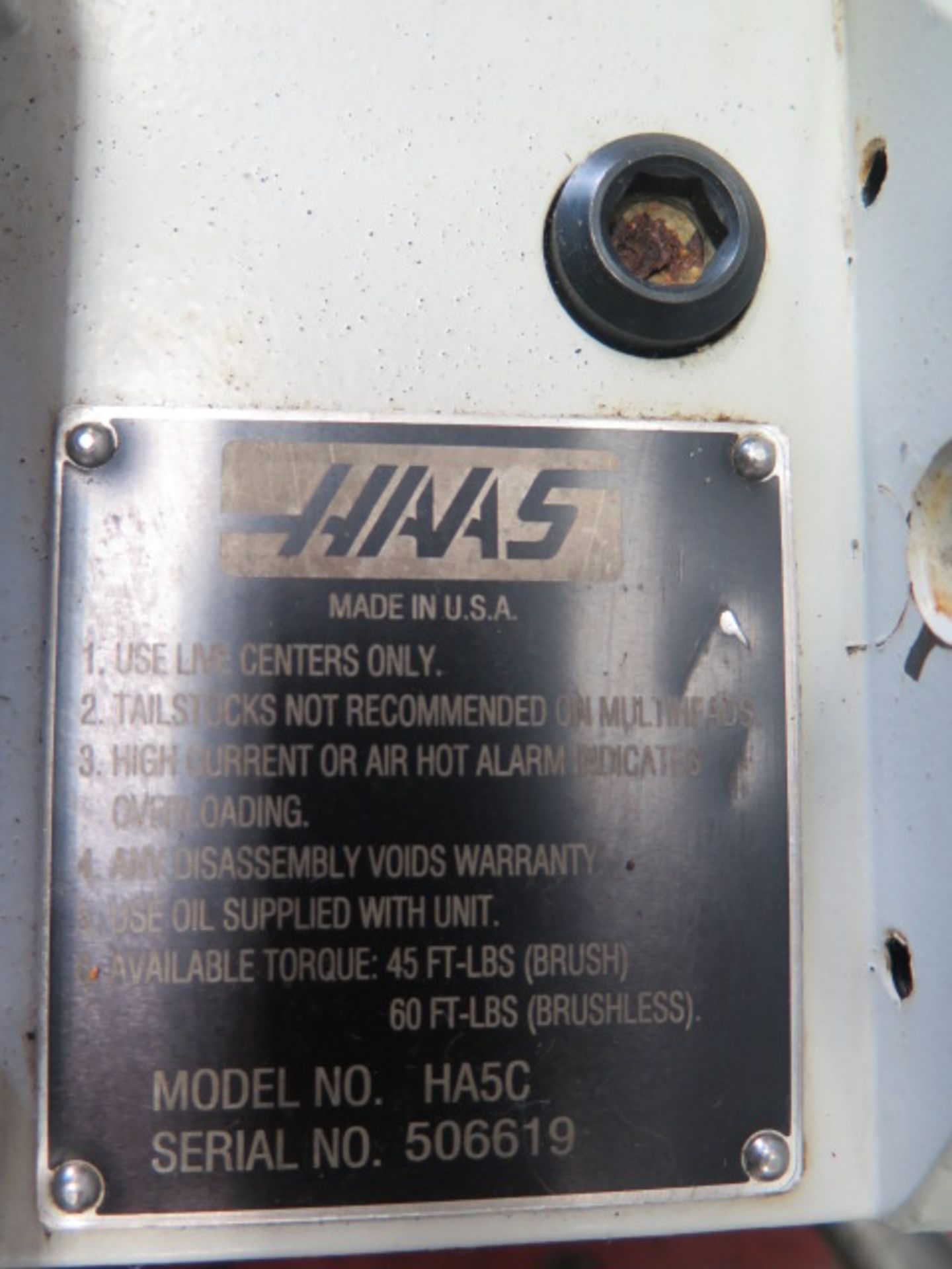 Haas HA5C 4th Axis 5C Brushed Rotary Head w/ Haas Servo Controller - Image 4 of 5