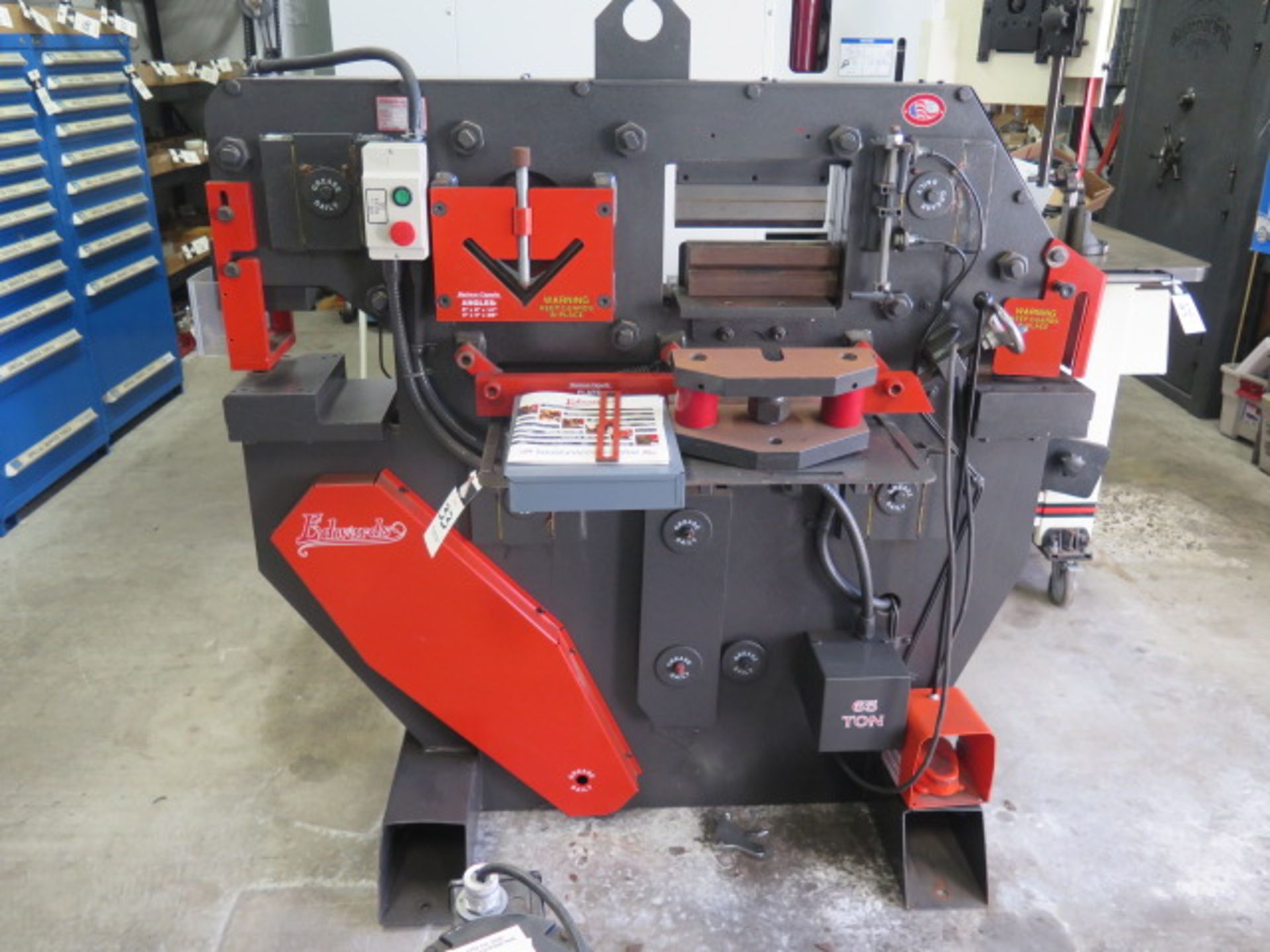 Edwards mdl. 65TON 65 Ton Hydraulic Iron Worker s/n 4216507 w/ Punch 1 1/16” Thru ¾” Cap, 10” Brake, - Image 2 of 14