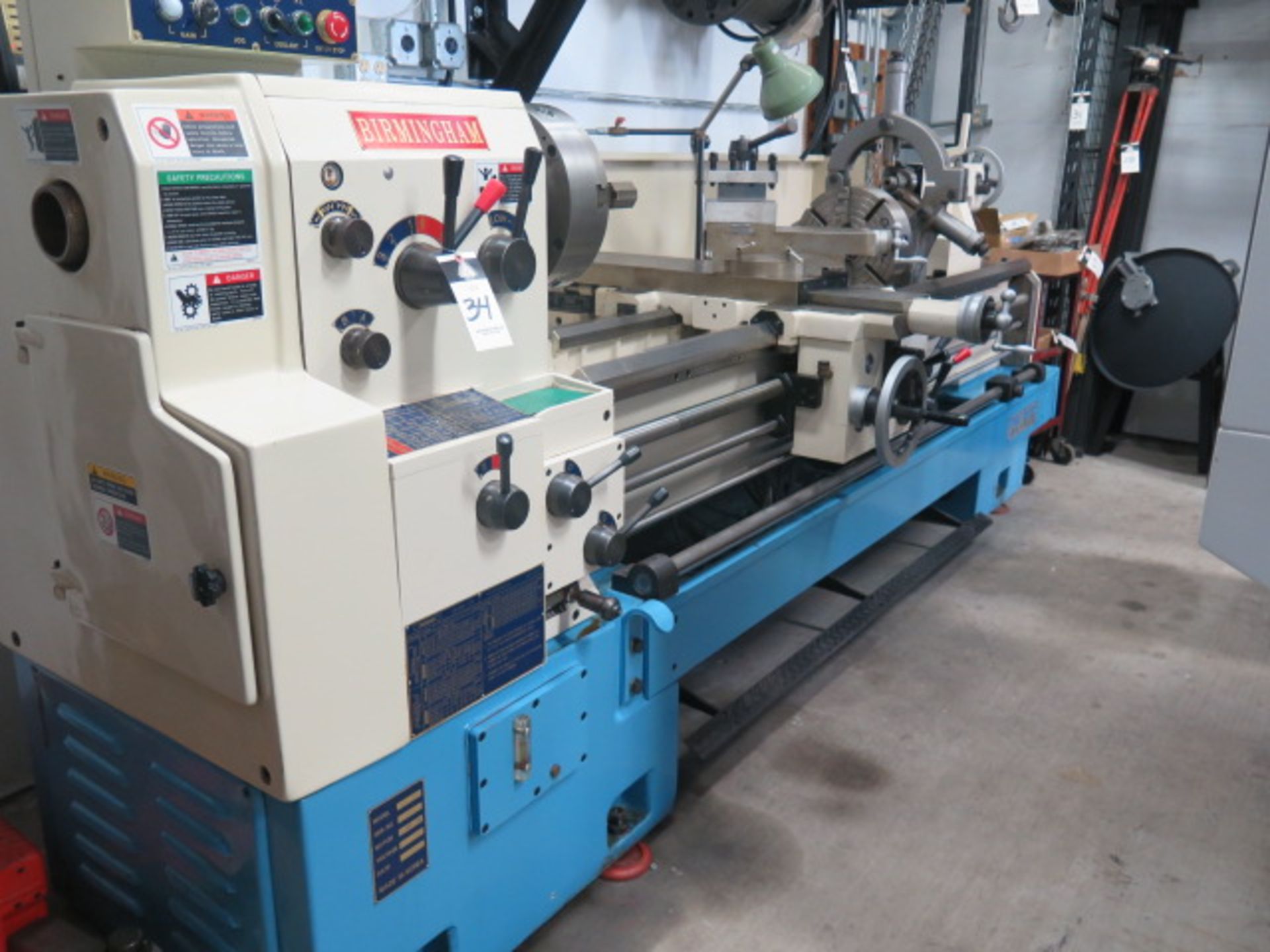 2003 Birmingham mdl. 24-80 24” x 80” Geared Head Gap Bed Lathe s/n 2600202 w/ 30-1400 RPM, 10Hp