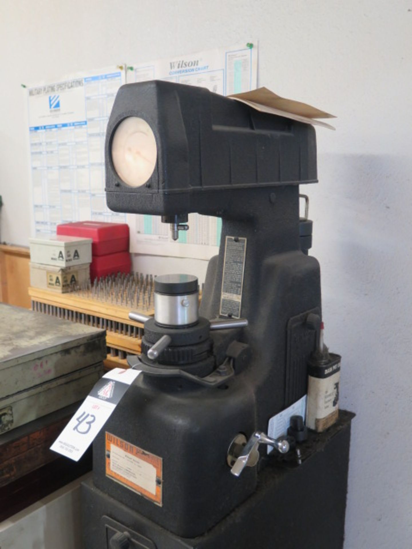 Wilson mdl. 1JS Rockwell Hardness Tester s/n 861 w/ Stand - Image 2 of 5