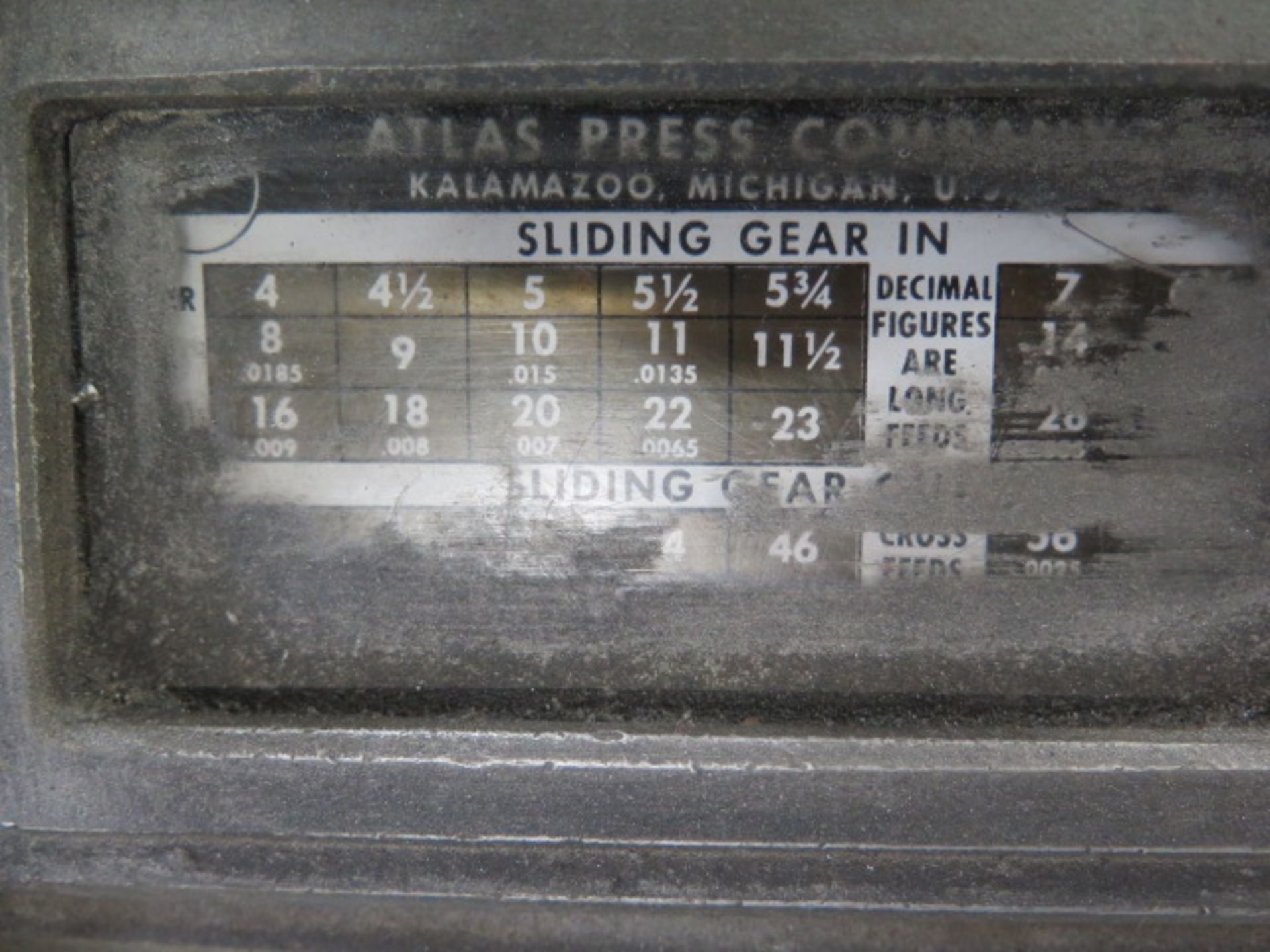 Clausing 12” x 34” Lathe w/ Taper Attachment, Tailstock, 5C Collet Closer, Tool Post - Image 4 of 5