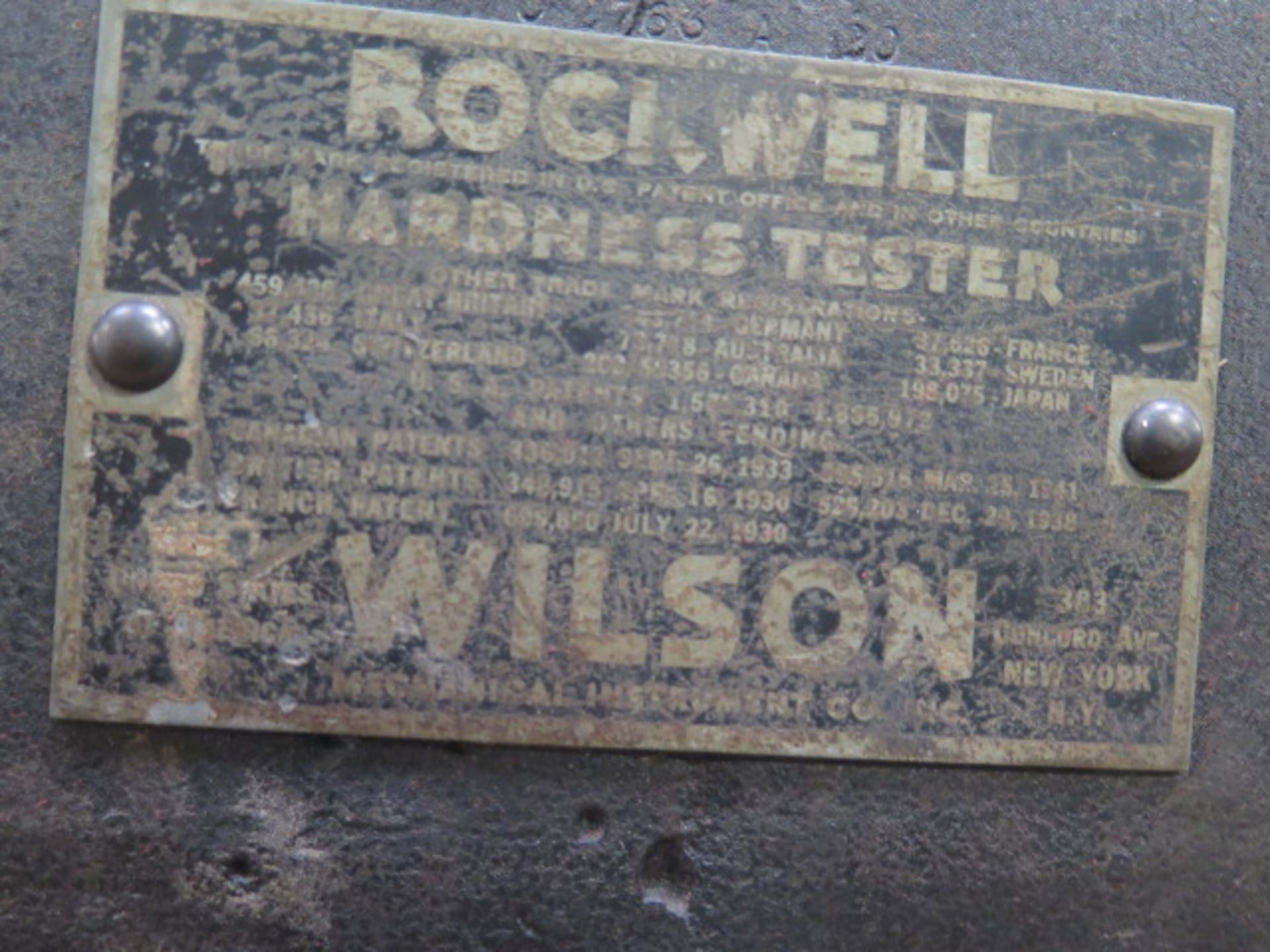 Wilson mdl. 3QR Rockwell Hardness Tester s/n 3QR-1073 - Image 5 of 5