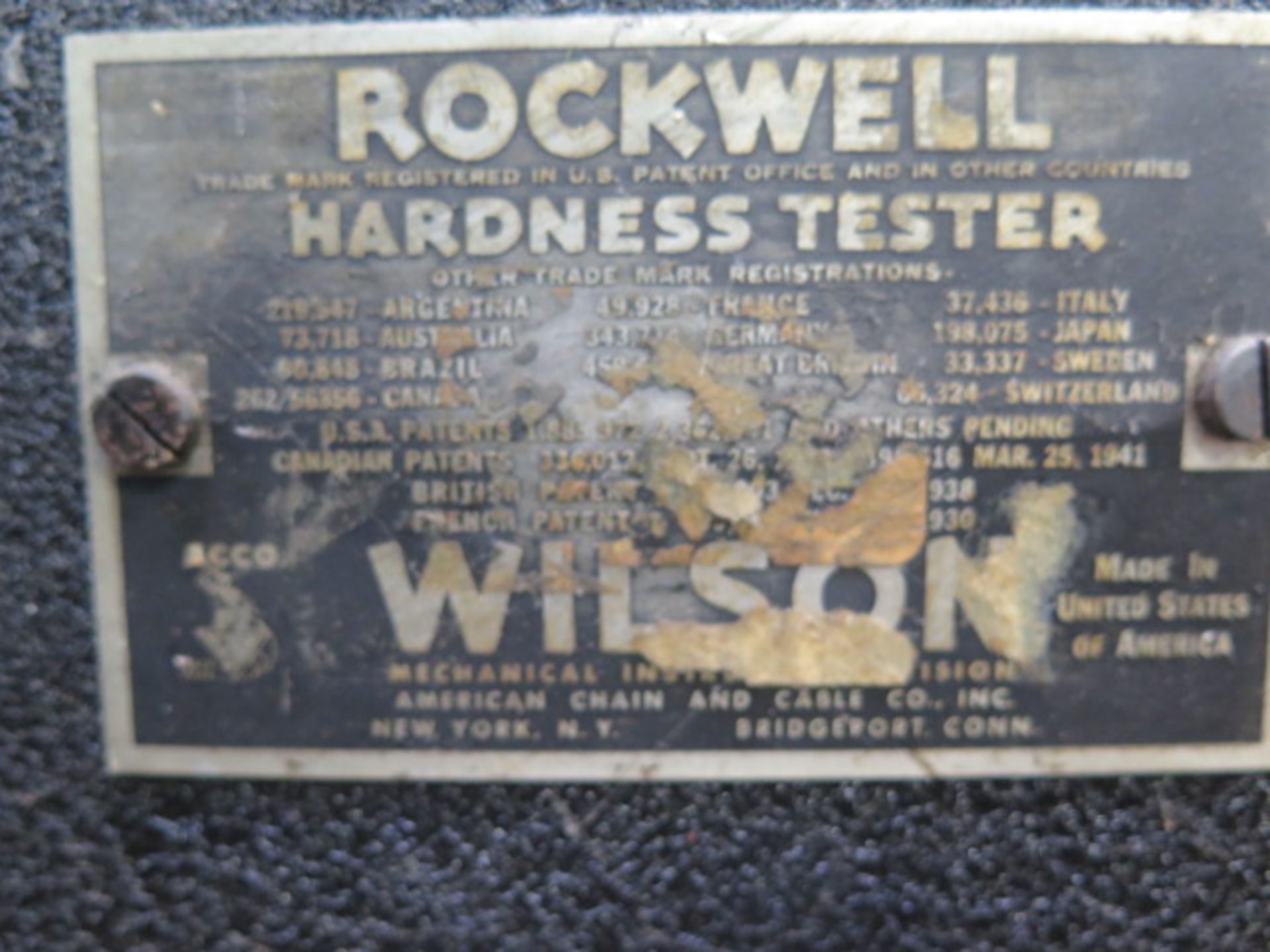 Wilson mdl. 4 TT BB Rockwell Hardness Tester s/n 12 - Image 6 of 6