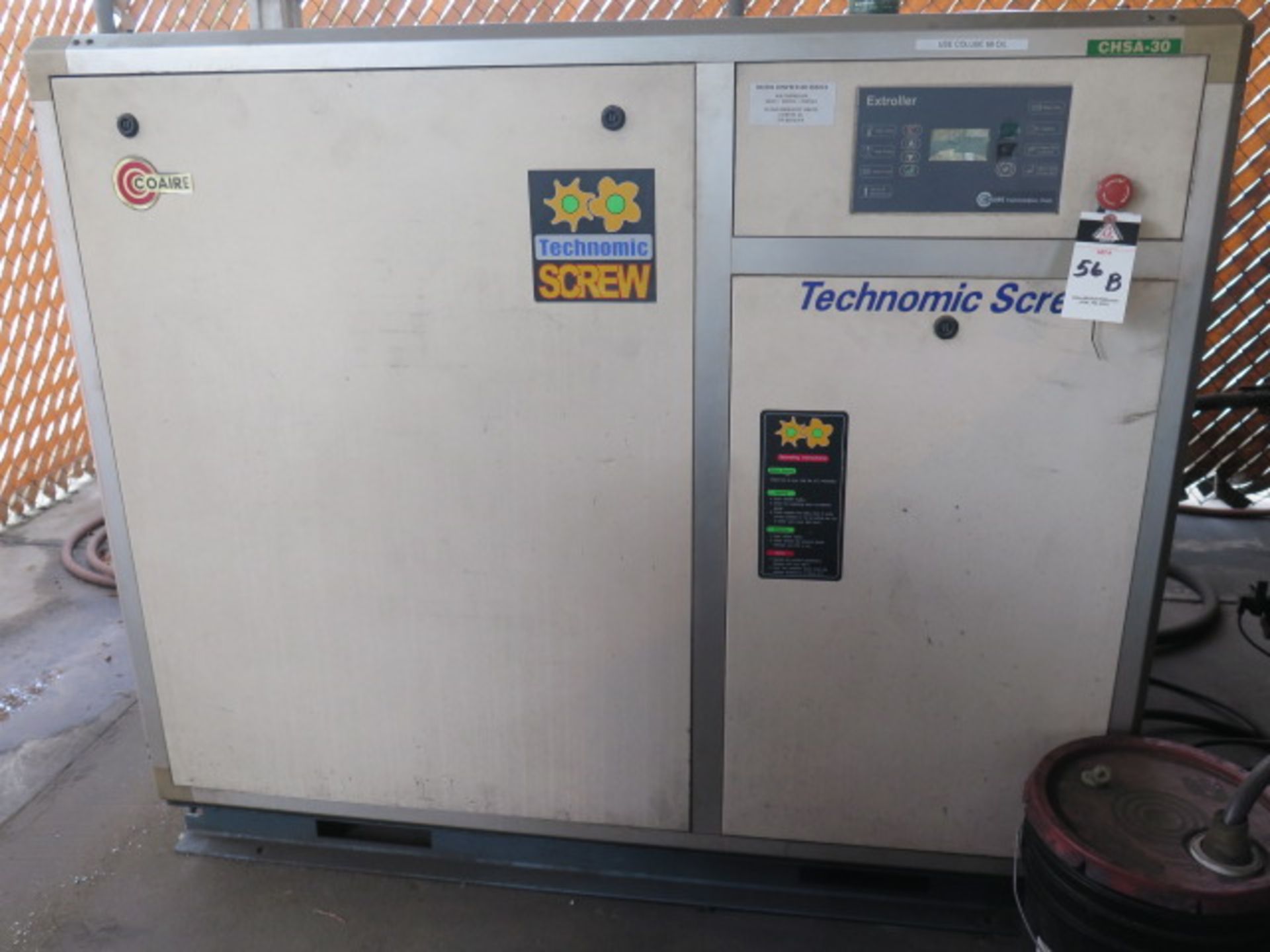 Coaire CHSA-30S "Technomic Screw" 30Hp Rotary Air Compressor s/n 05060029 w/ Extroller Digital