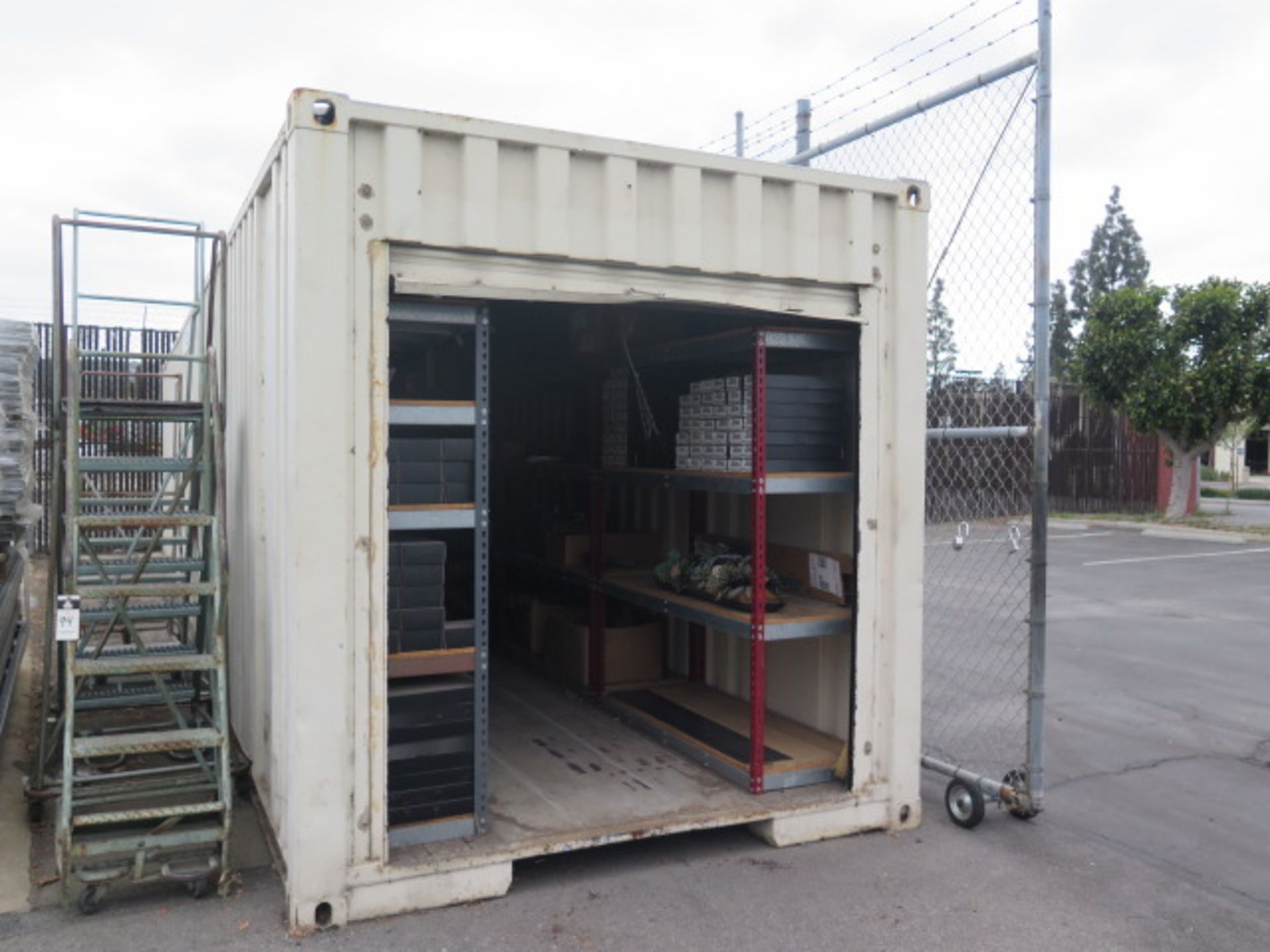 40’ Storage Container w/ Large Quantity of Aftermarket Automotive Products and Shelving