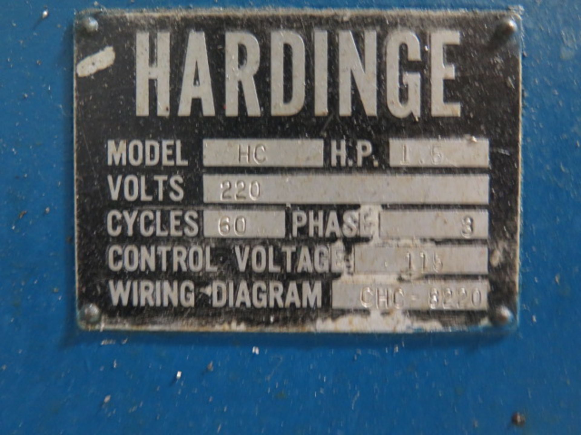 Hardinge mdl. HC Hand Chucker s/n HC-2768-H w/ Threading Attachment, 125-3000 RPM, 8-Station Turret, - Image 8 of 8