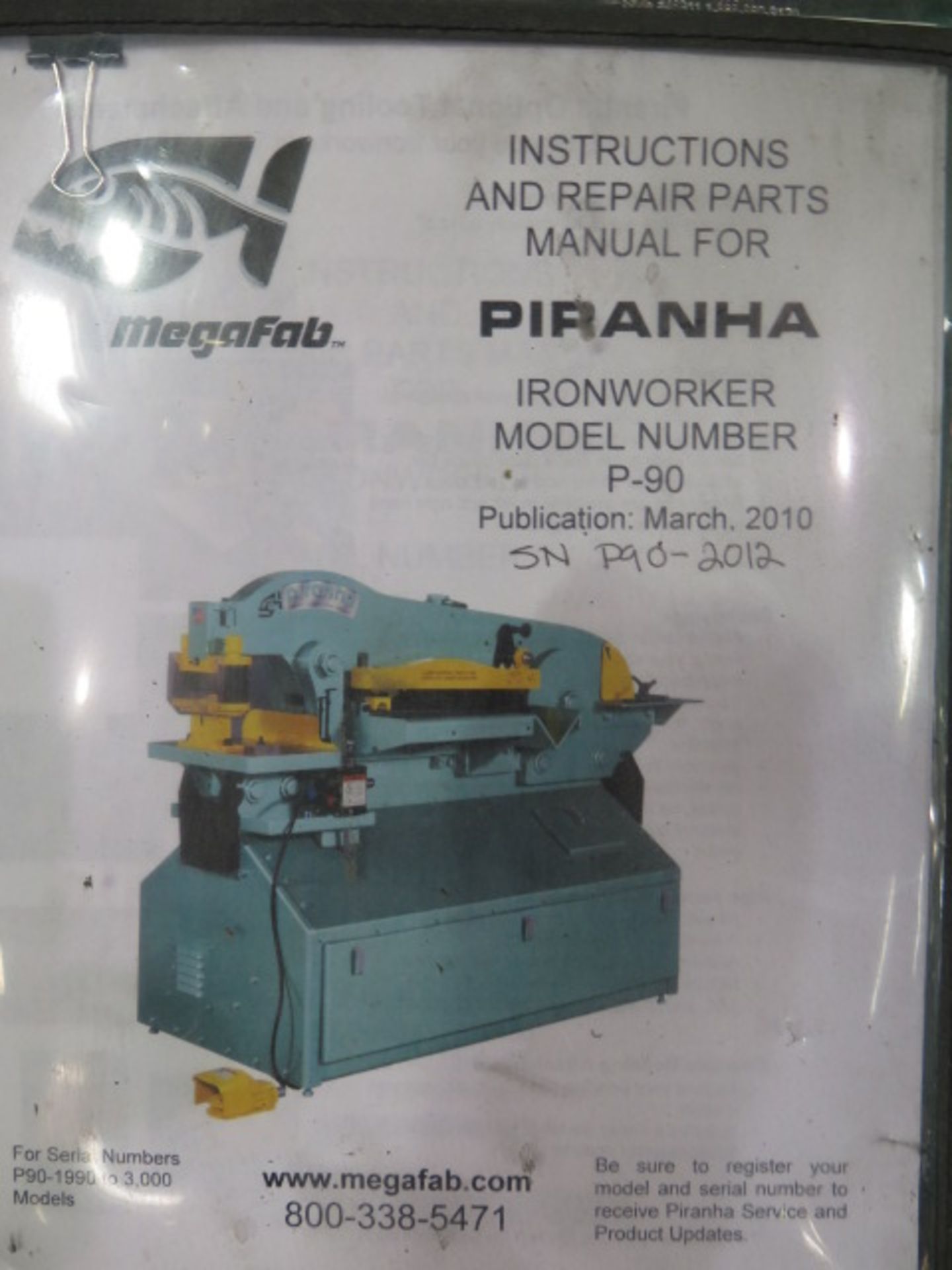 2010 Piranha P-90 90-Ton Iron Worker s/m P90-2012 w/ 1 1/8” thru 1” Punch Cap., 1” x 12” – ¾” x - Image 15 of 16