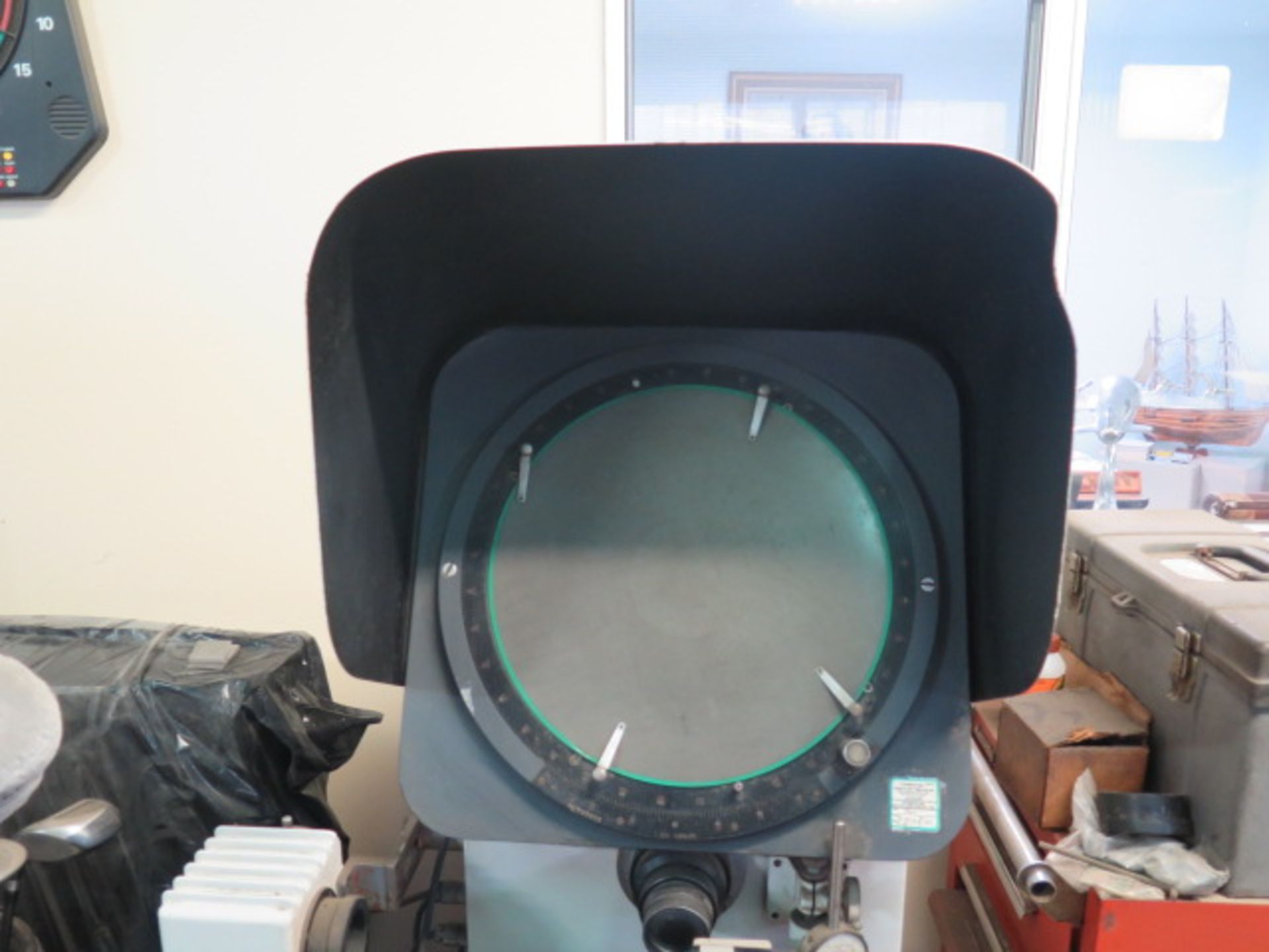 Mitutoyo PH-350 13” Optical Comparator s/n 9020 w/ Micrometer and Dial Indicator Readouts, Surface - Image 3 of 7