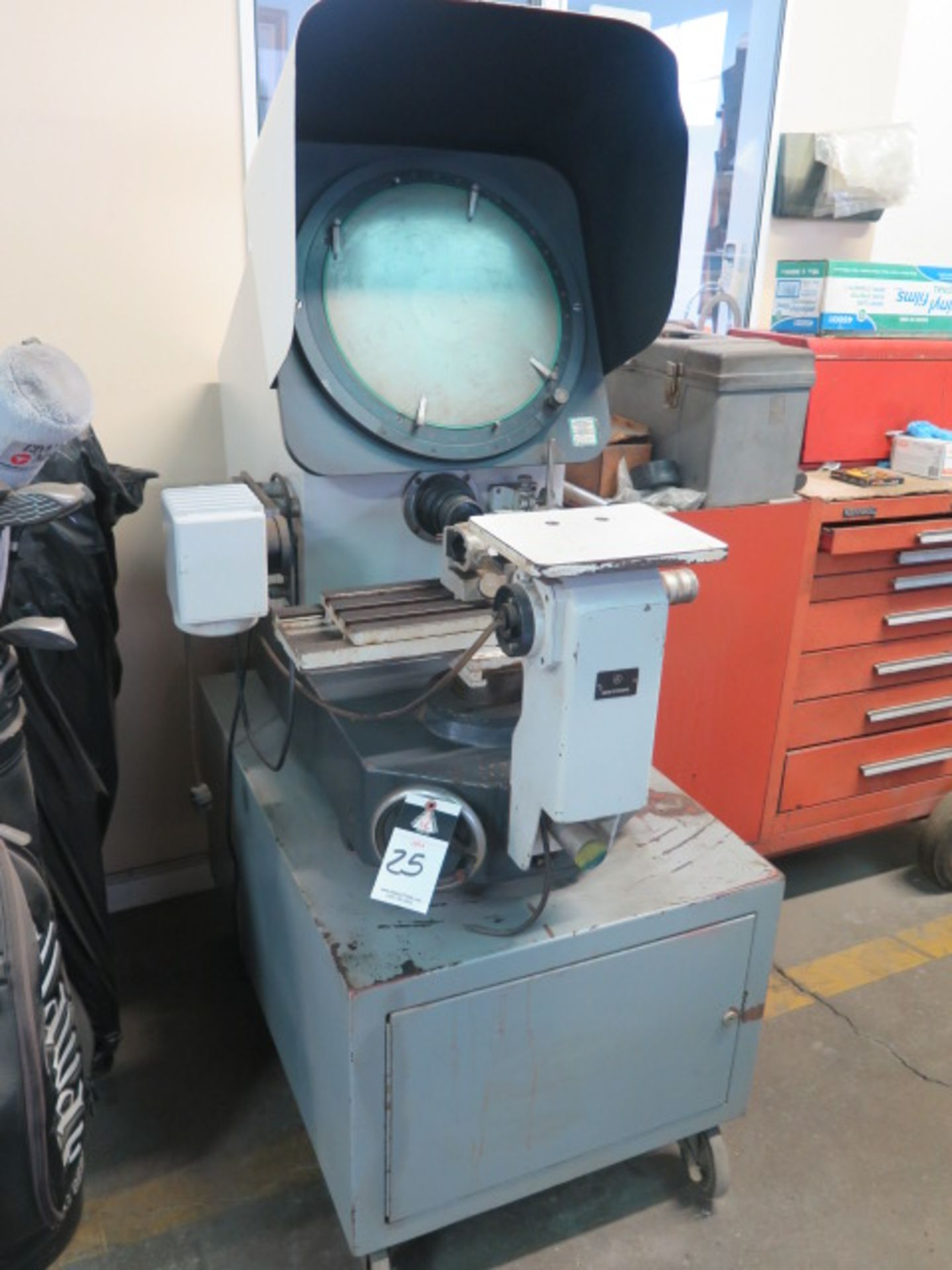 Mitutoyo PH-350 13” Optical Comparator s/n 9020 w/ Micrometer and Dial Indicator Readouts, Surface