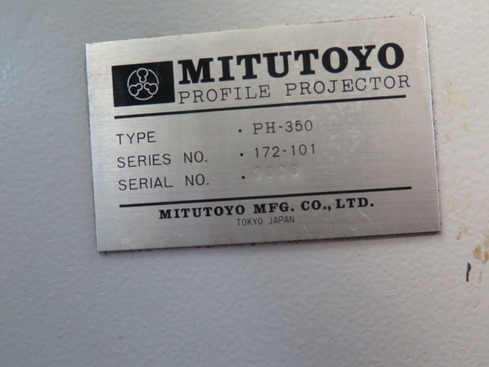 Mitutoyo PH-350 13” Optical Comparator s/n 9020 w/ Micrometer and Dial Indicator Readouts, Surface - Image 7 of 7