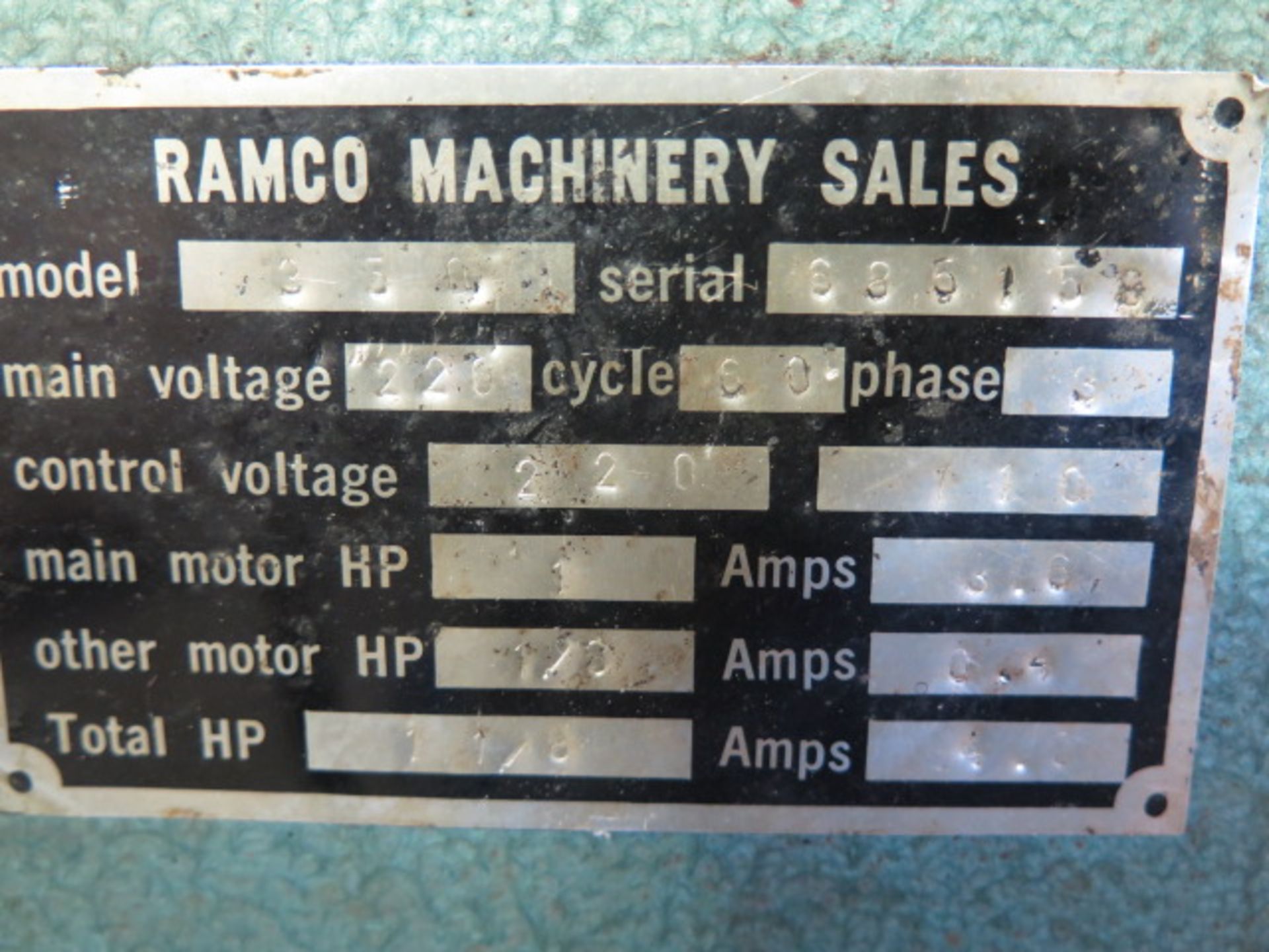 RMS Ramco mdl. DY-350 14” Vertical Band Saw s/n 685158 w/ Blade Welder, 19 ¾” x 21 ¼” Table - Image 7 of 7