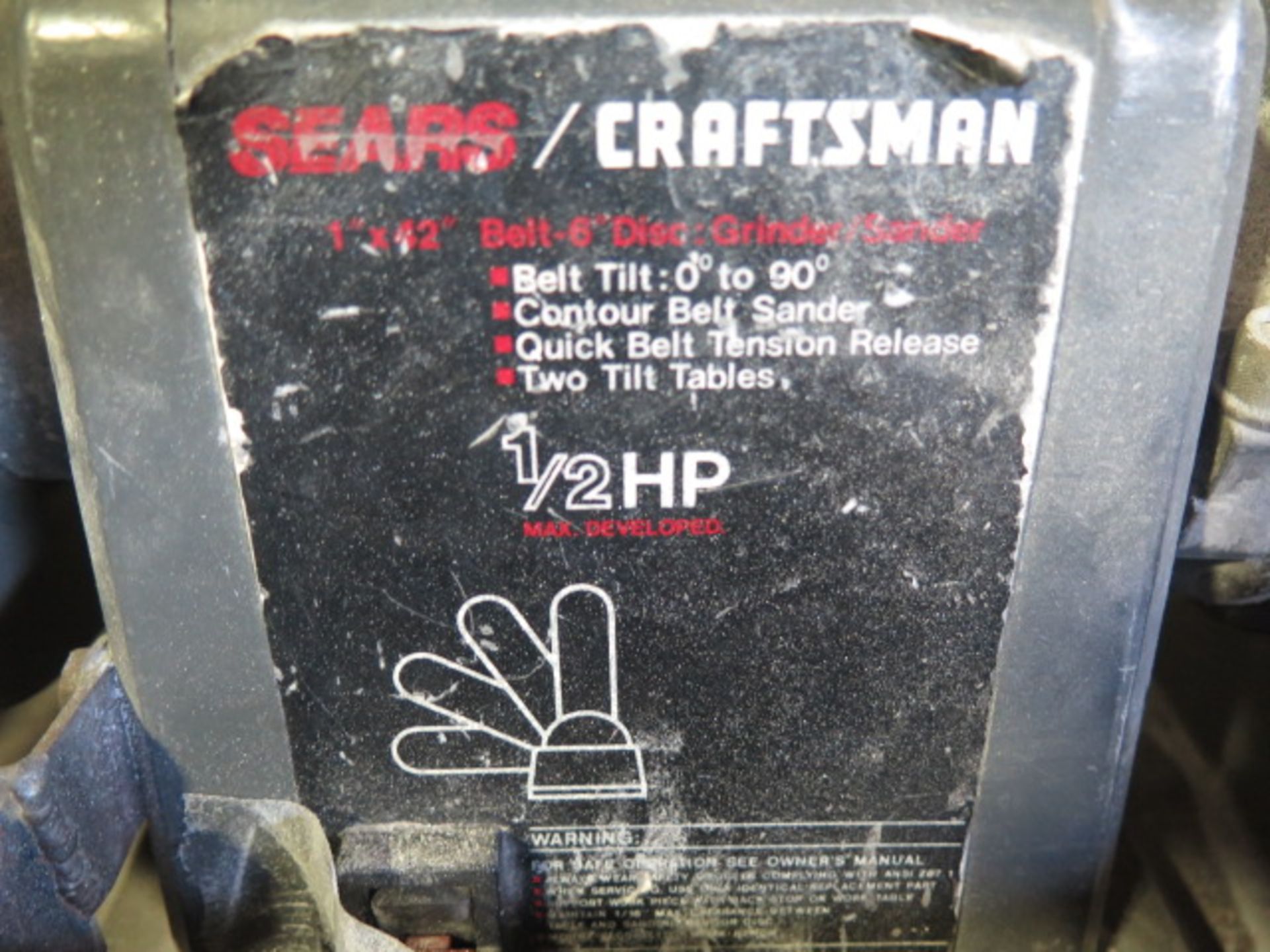 Craftsman 1” Belt / 6” Disc Sander w/ Cart - Image 4 of 4