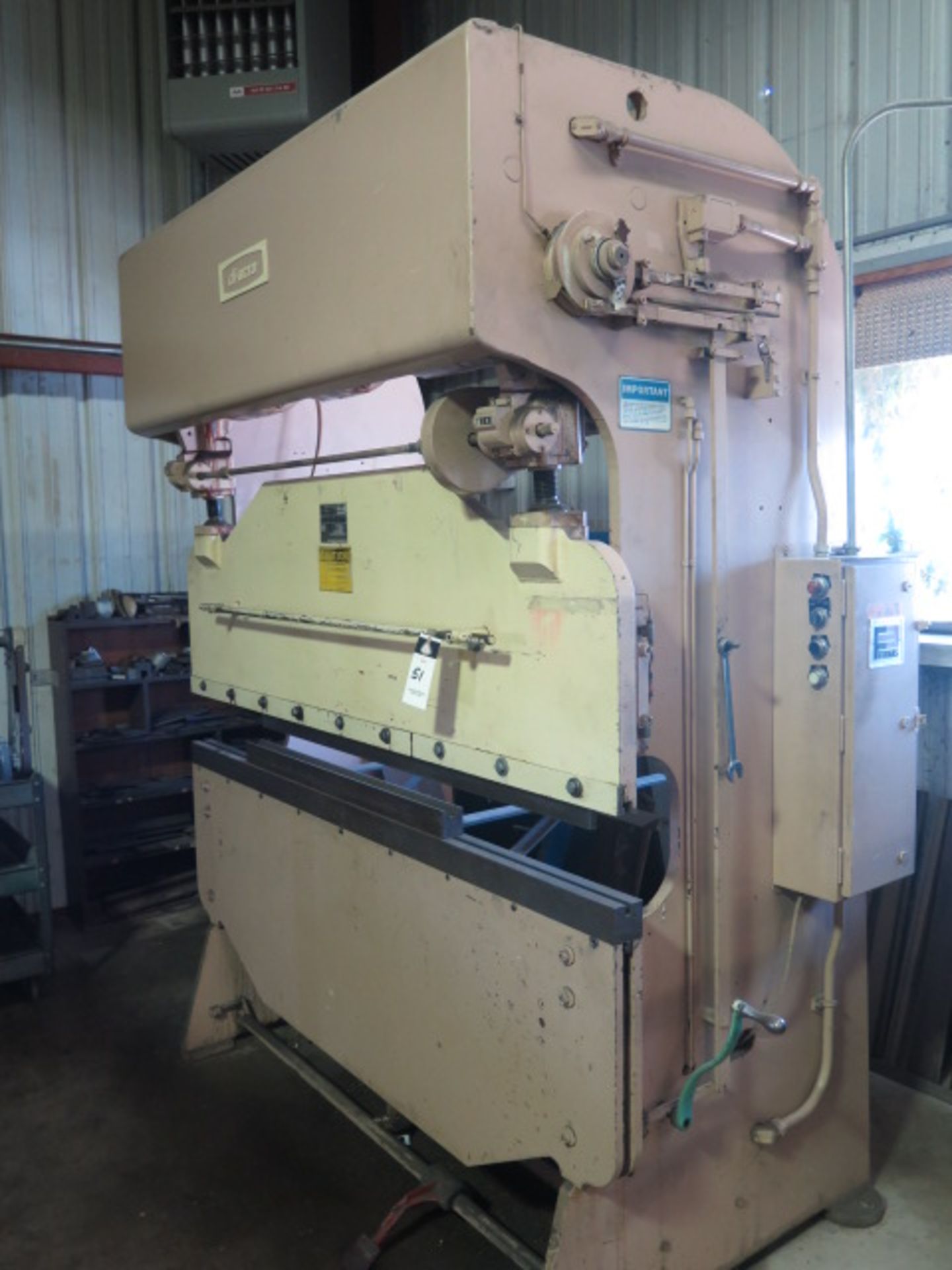 DiAcro mdl. 14-72 14GA x 6” Hydra Power Press Brake s/n 6600574104 w/ Manual Back Gage, 72” Bed - Image 2 of 8