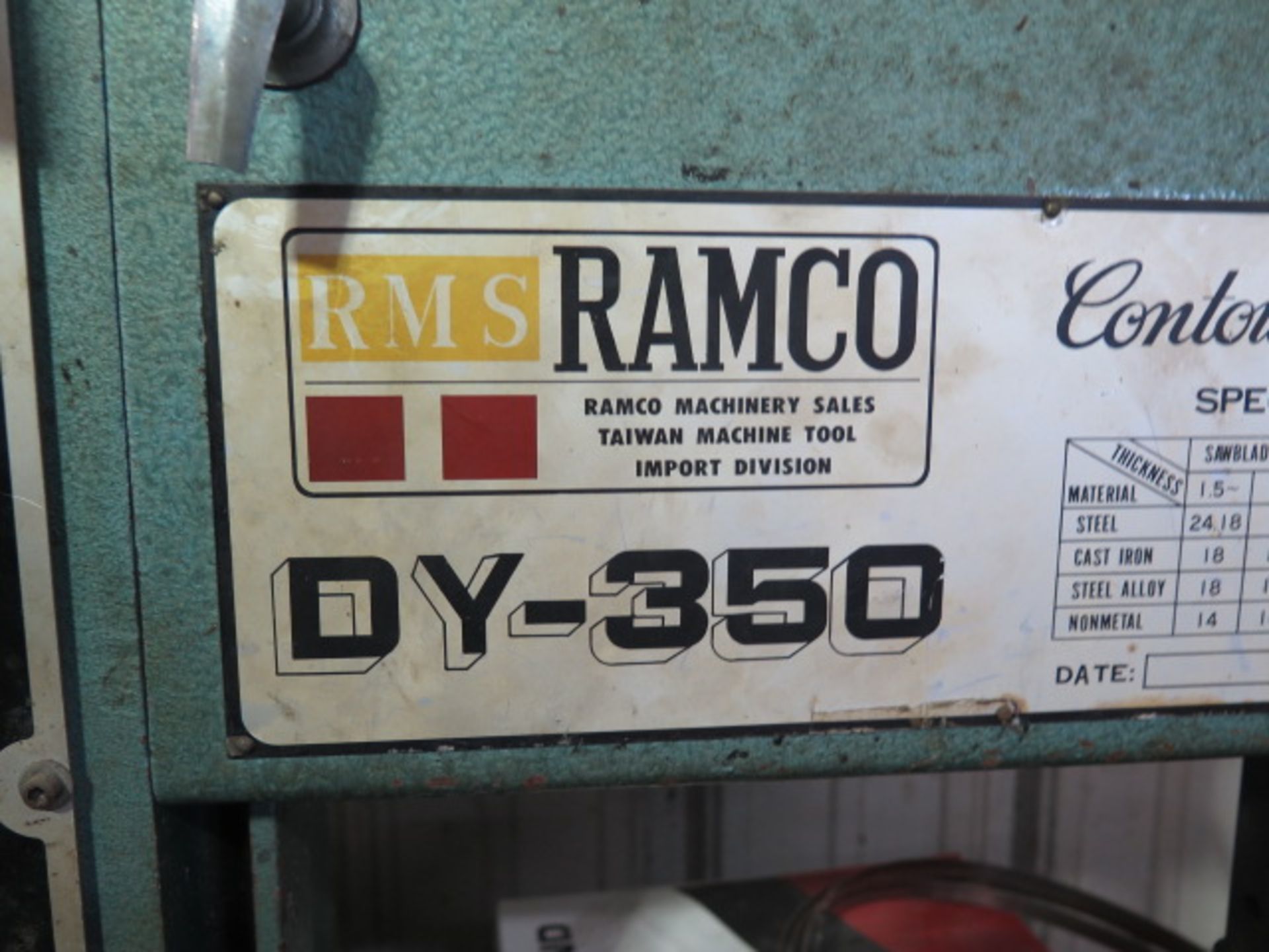 RMS Ramco mdl. DY-350 14” Vertical Band Saw s/n 685158 w/ Blade Welder, 19 ¾” x 21 ¼” Table - Image 3 of 7