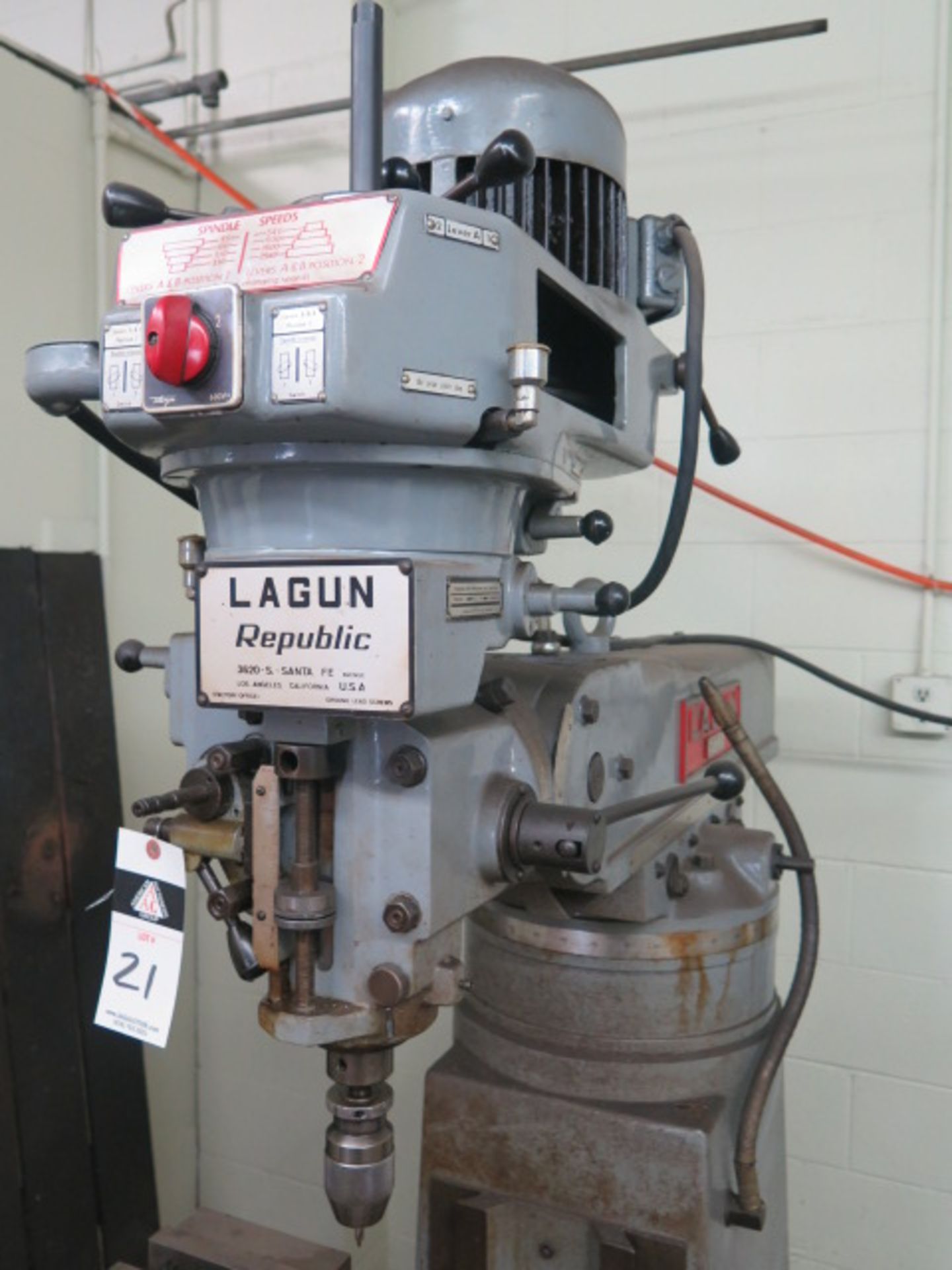 Lagun FT-1 Vertical Mill s/n SE-3115 w/ 2Hp Motor, 55-2940 RPM, 8-Speeds, 4” Riser, Power Feed, 9” x - Image 3 of 12