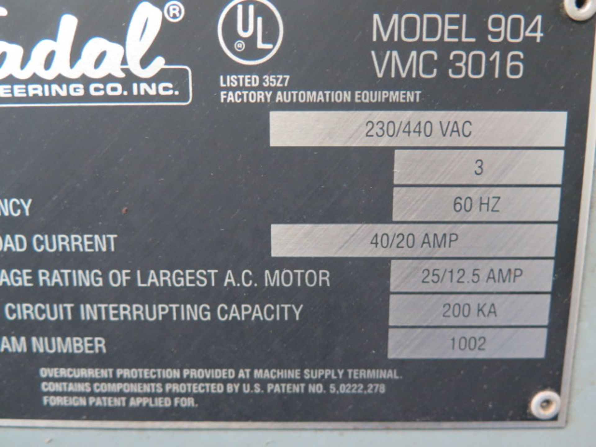 1995 Fadal VMC3016HT mdl. 904-1 4-Axis CNC Vertical Machining Center s/n 9504589 w/ Fadal CNC88HS - Image 15 of 16