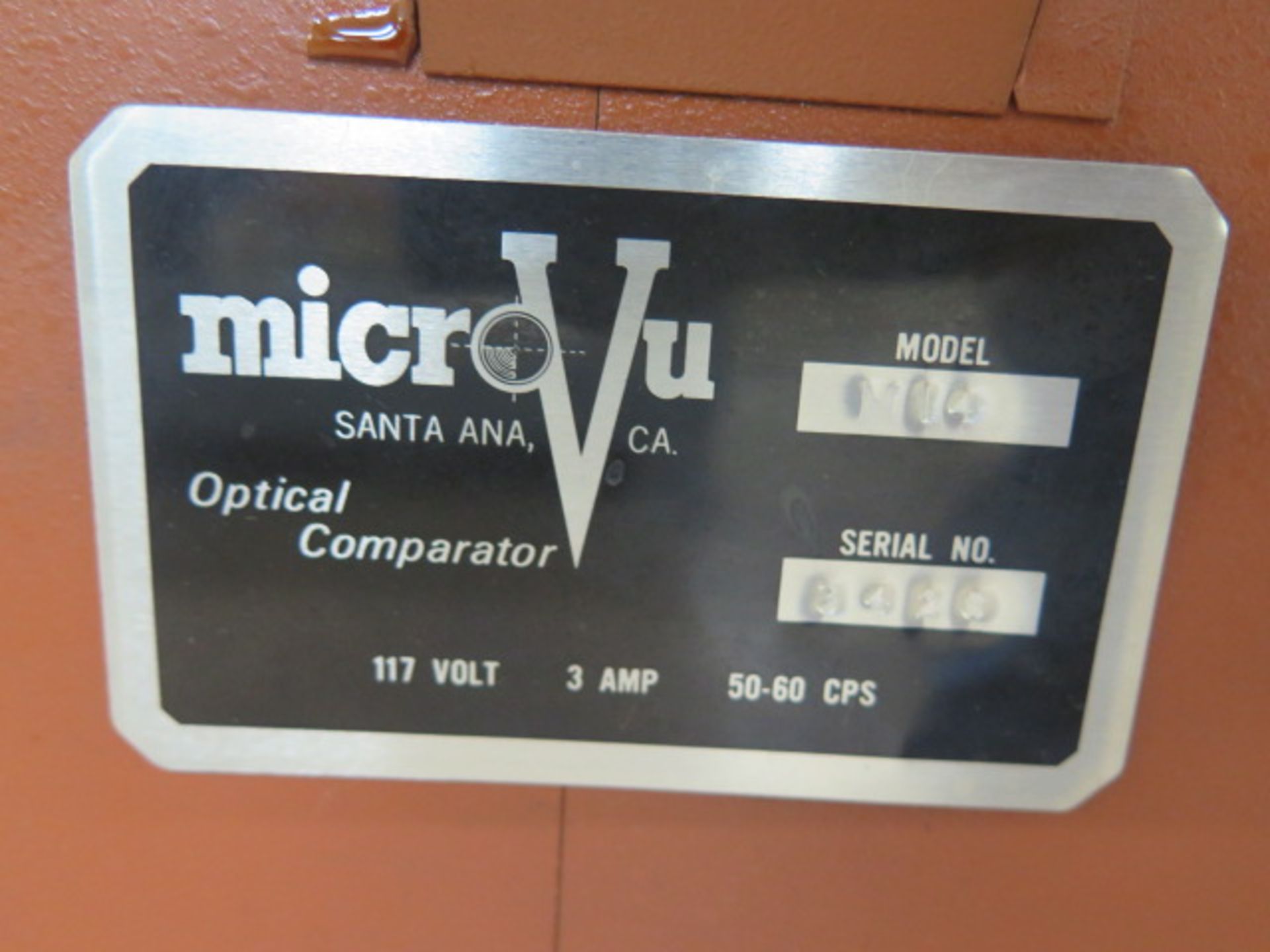 MicroVu mdl. M14 14” Floor Model Optical Comparator s/n 3428 w/ Acu-Rite Master-G DRO, Surface and - Image 8 of 8