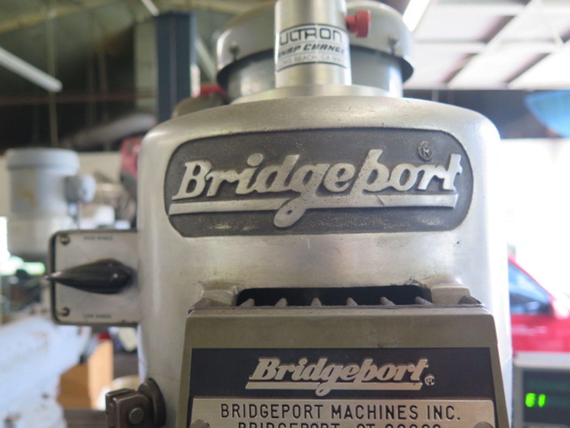 Bridgeport Vertical Mill s/n 183861 w/ Acu-Rite DRO, 2Hp Motor, 60-4200 Dial Change RPM, Ultron - Image 7 of 7