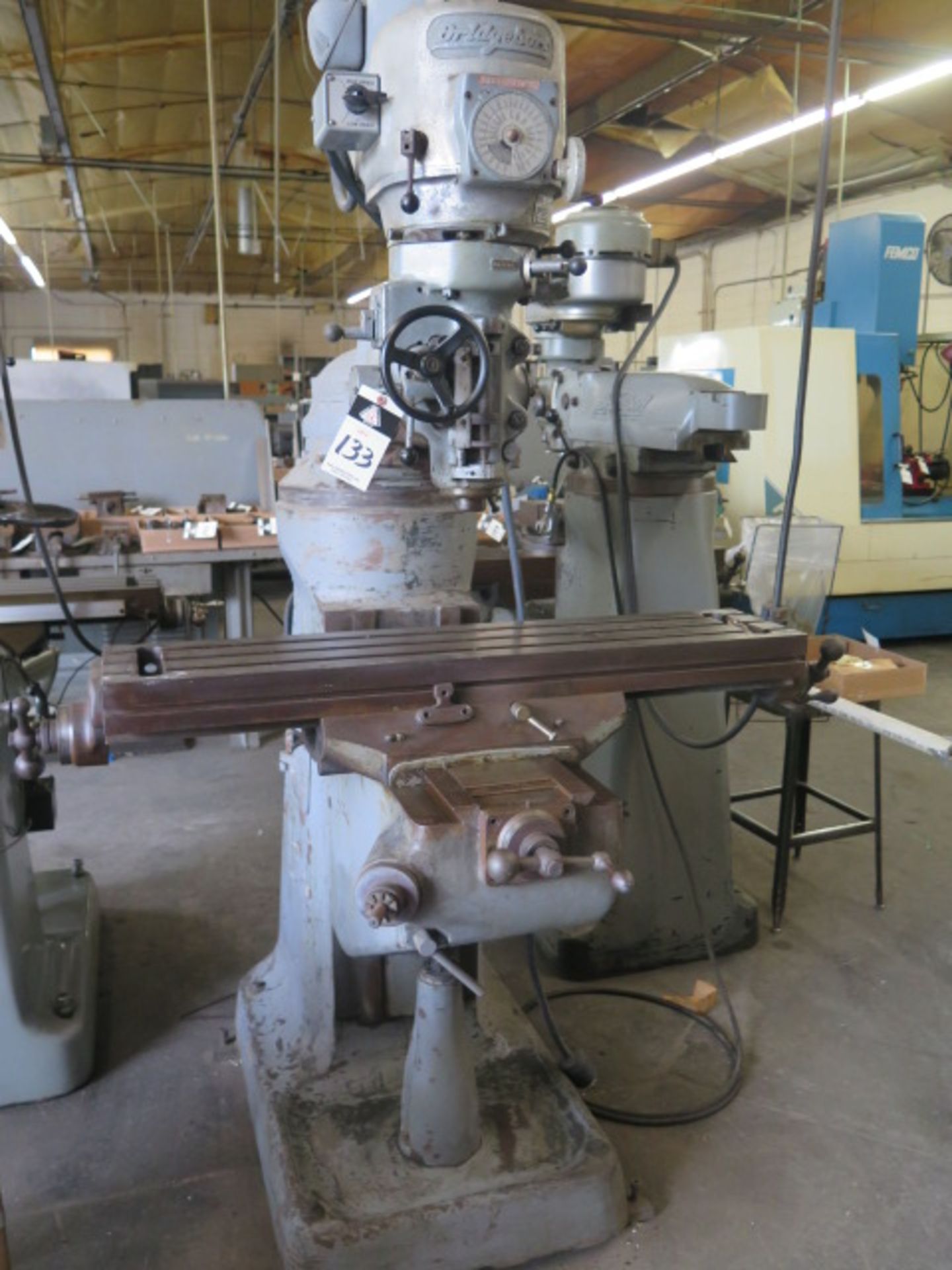 Bridgeport Vertical Mill s/n 116767 w/ 1.5Hp Motor, 60-4200 Dial Change RPM, 9” x 42” Table