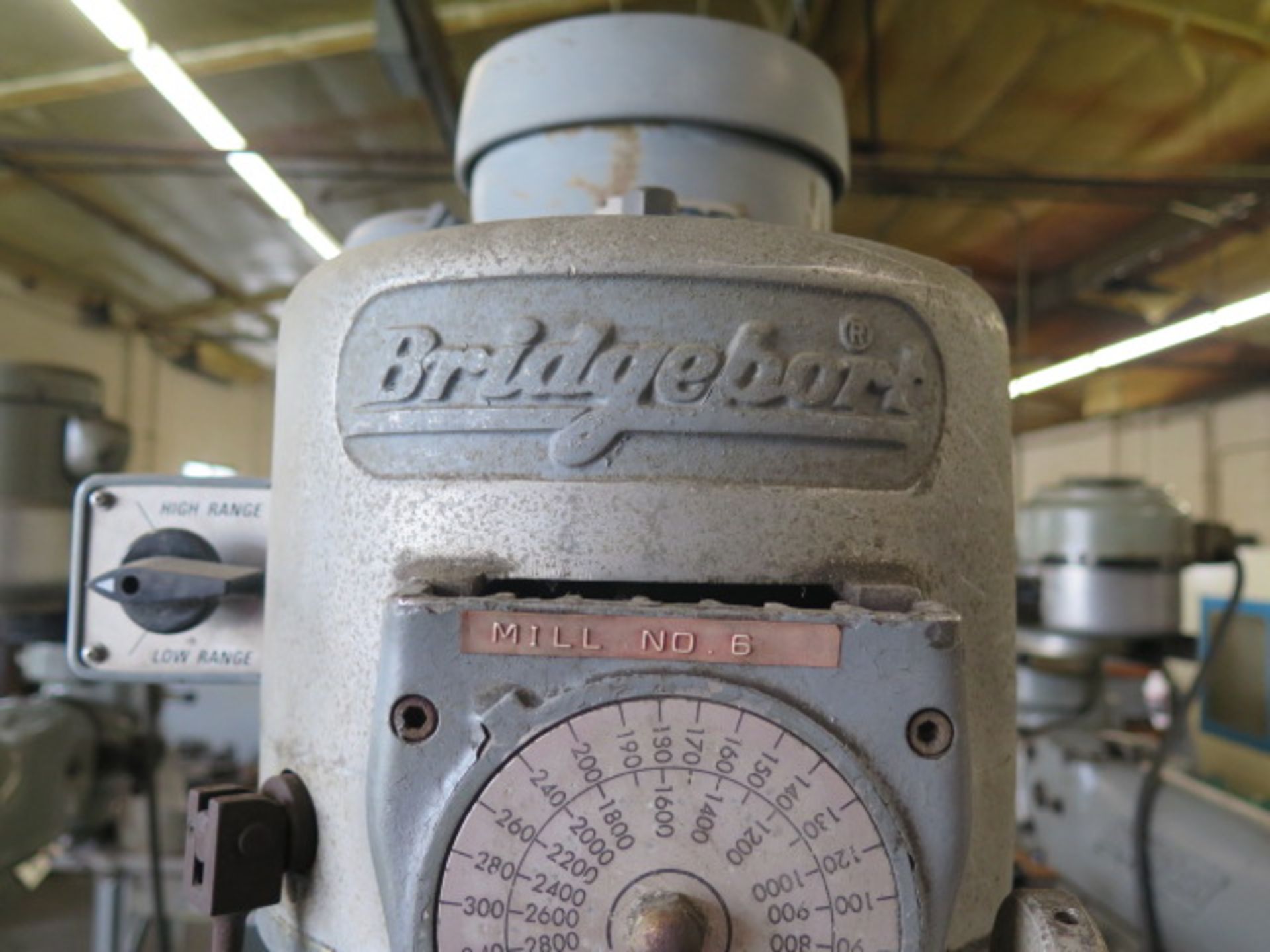 Bridgeport Vertical Mill s/n 116767 w/ 1.5Hp Motor, 60-4200 Dial Change RPM, 9” x 42” Table - Image 6 of 6