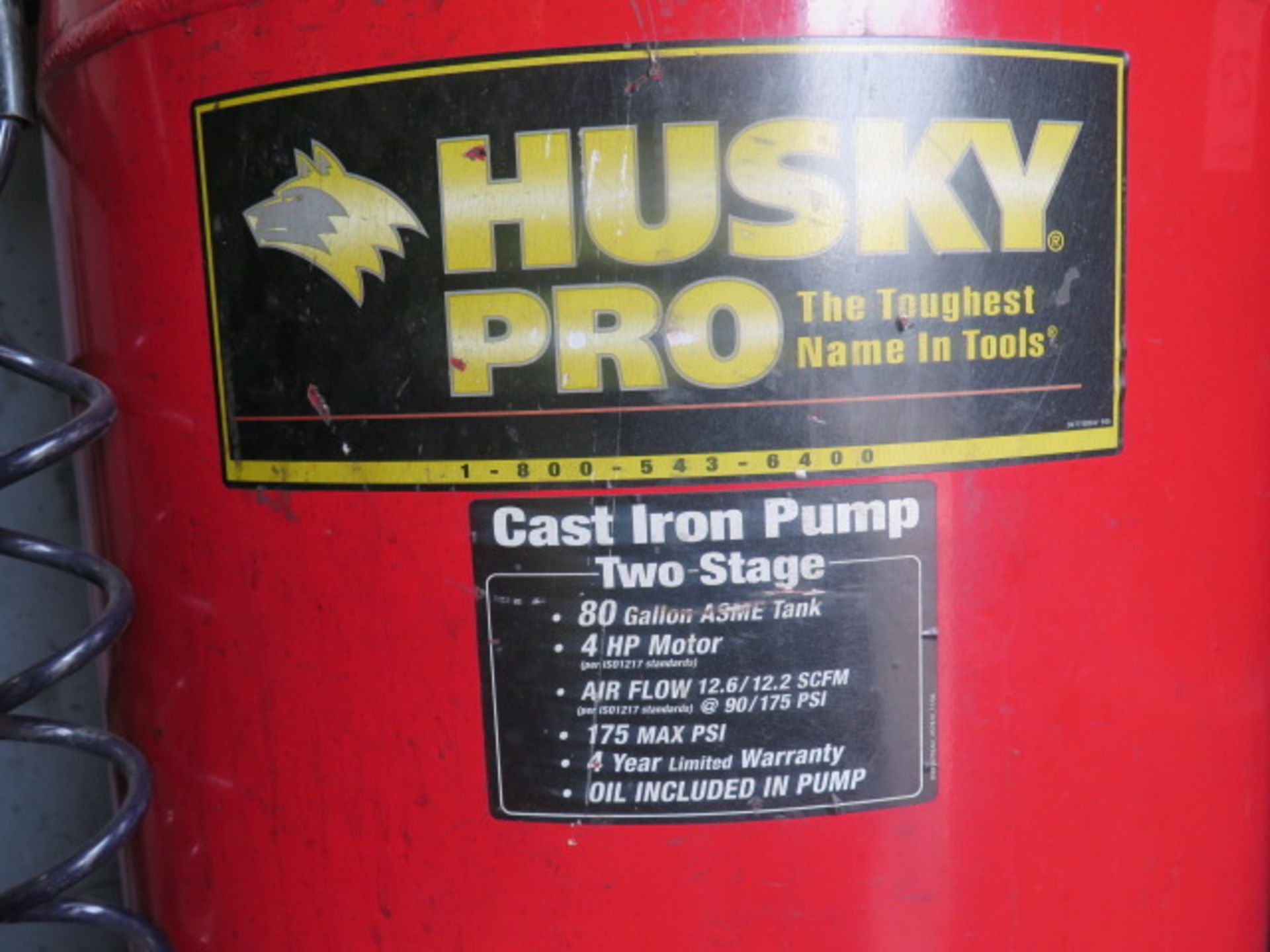 Husky Pro 4Hp Vertical Air Compressor w/ 80 Gallon Tank - Image 4 of 4