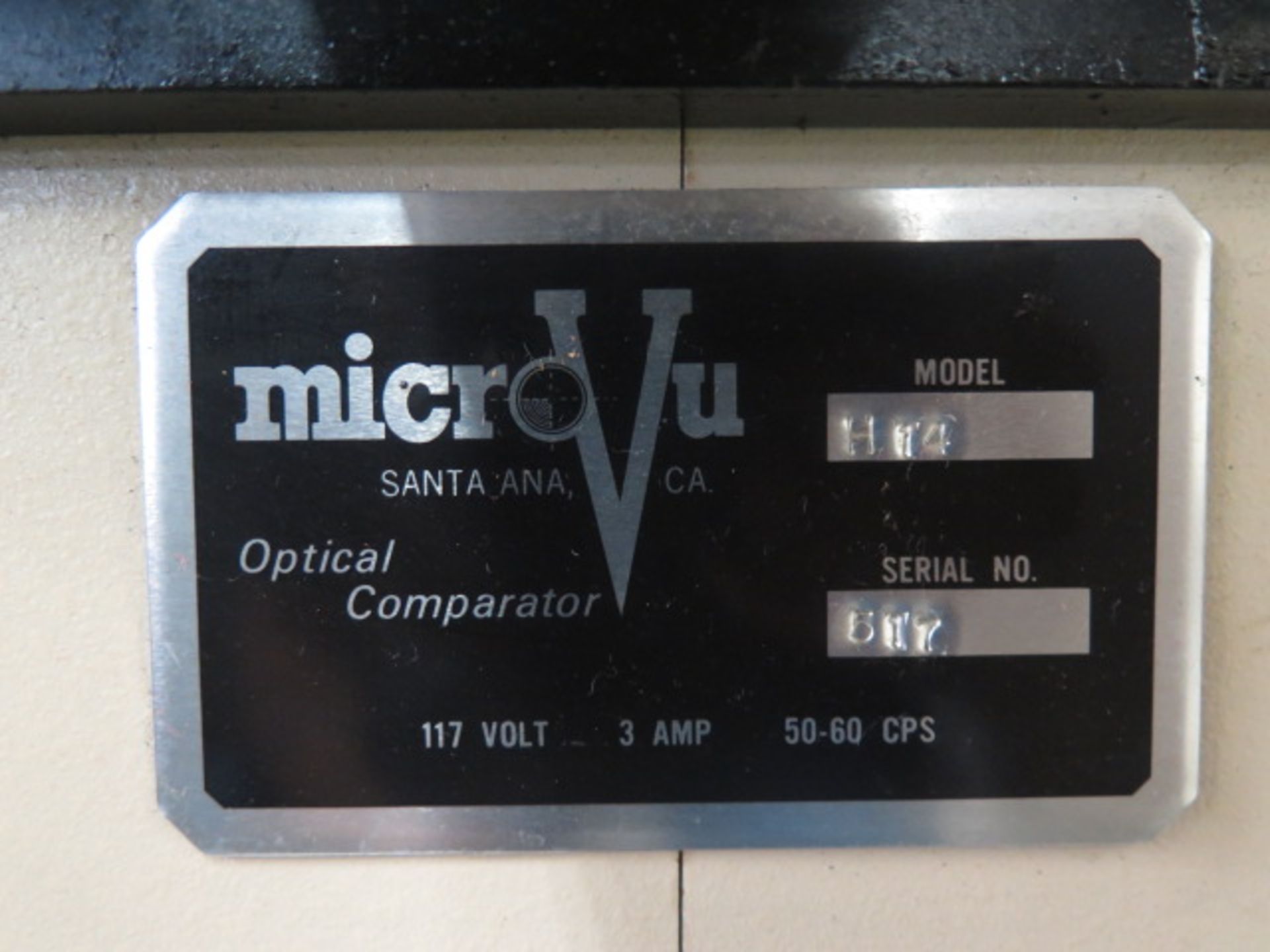 MicroVu mdl. H-14 14” Floor Model Optical Comparator s/n 517 w/ MicroVu Q16 Programmable DRO, - Image 10 of 10