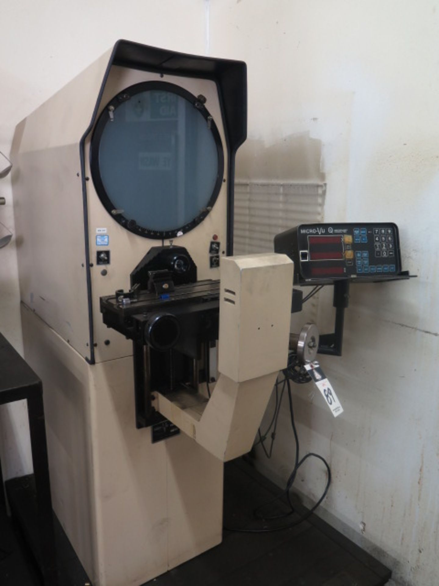 MicroVu mdl. H-14 14” Floor Model Optical Comparator s/n 517 w/ MicroVu Q16 Programmable DRO, - Image 2 of 10